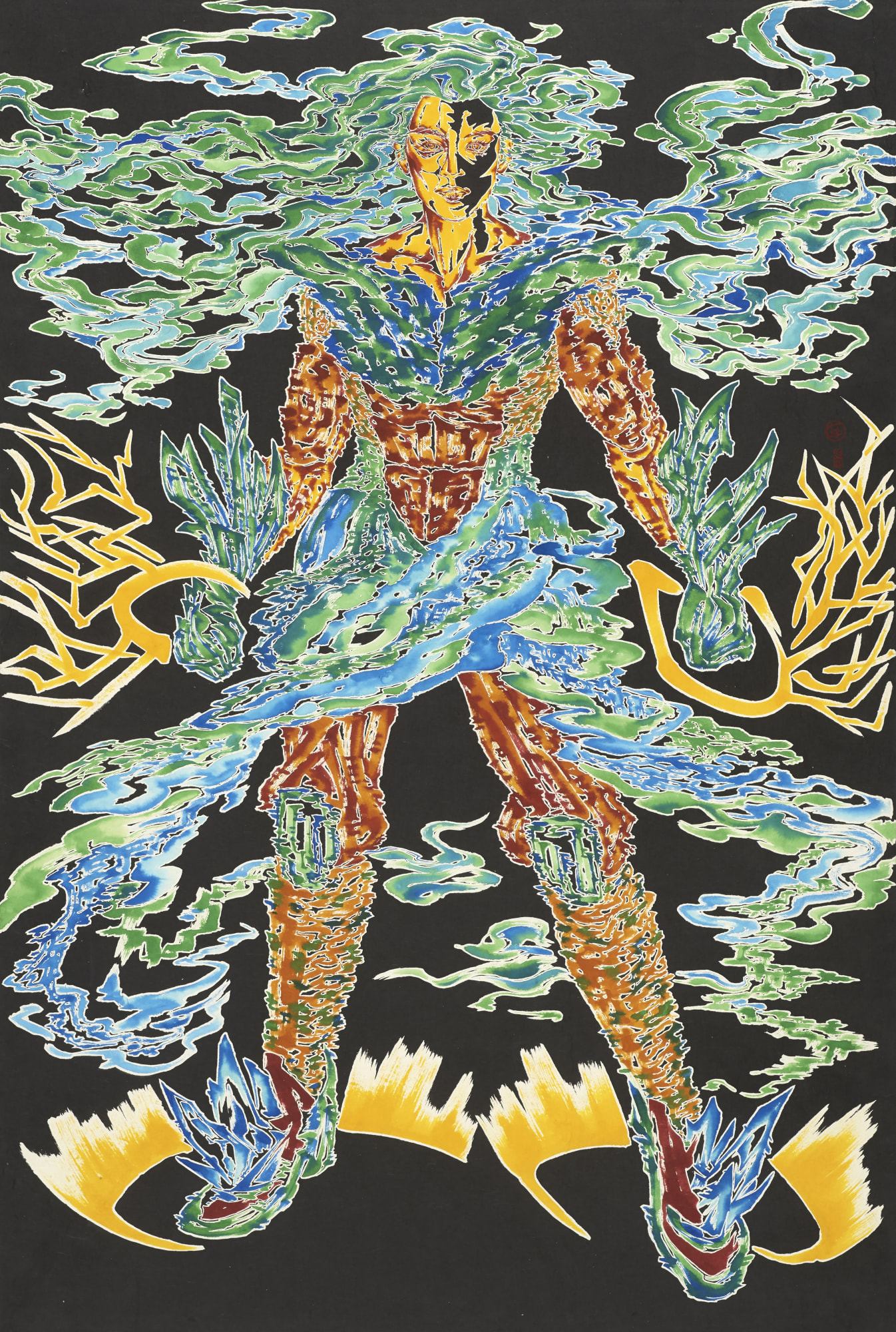 Wildfire, 종이에 먹과 잉크 ink on paper, 194x130cm(212x130cm), 2019-2020