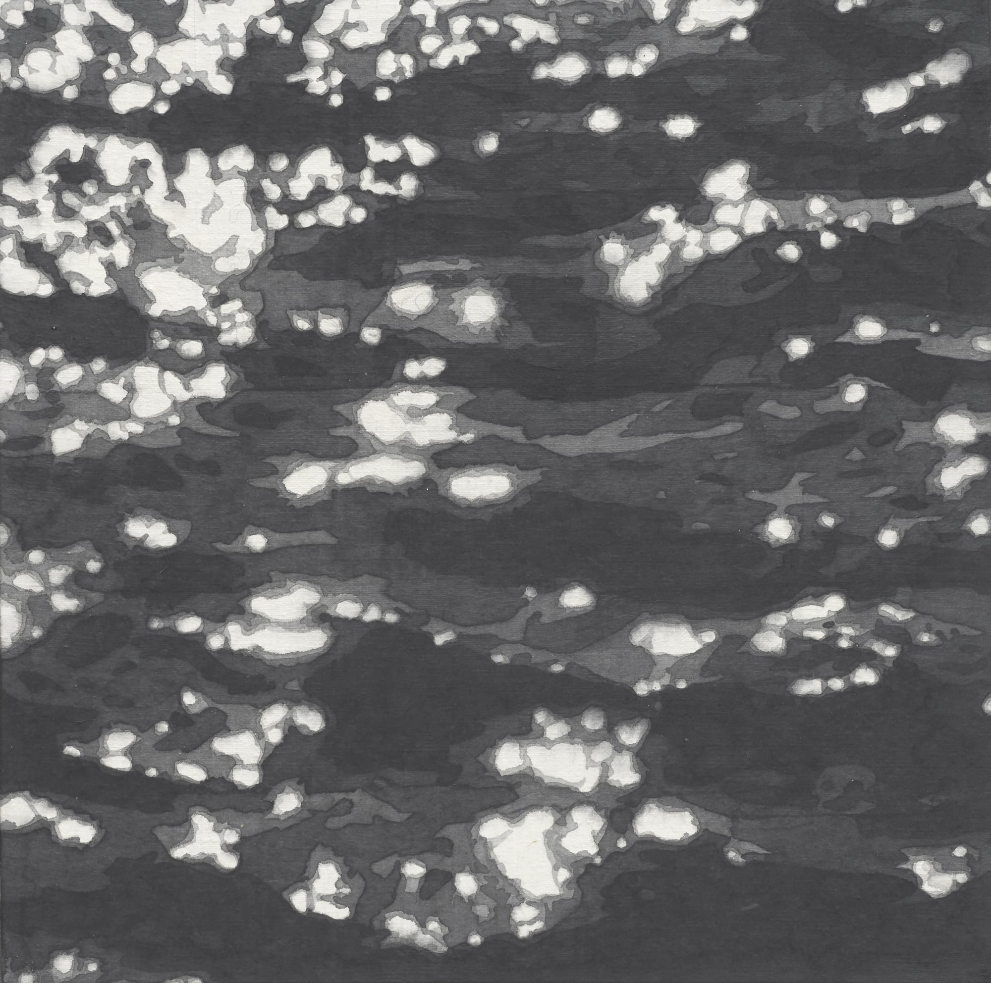 바다의 단면 29 Section of the Sea 29, ink on paper, 50x50cm, 2019