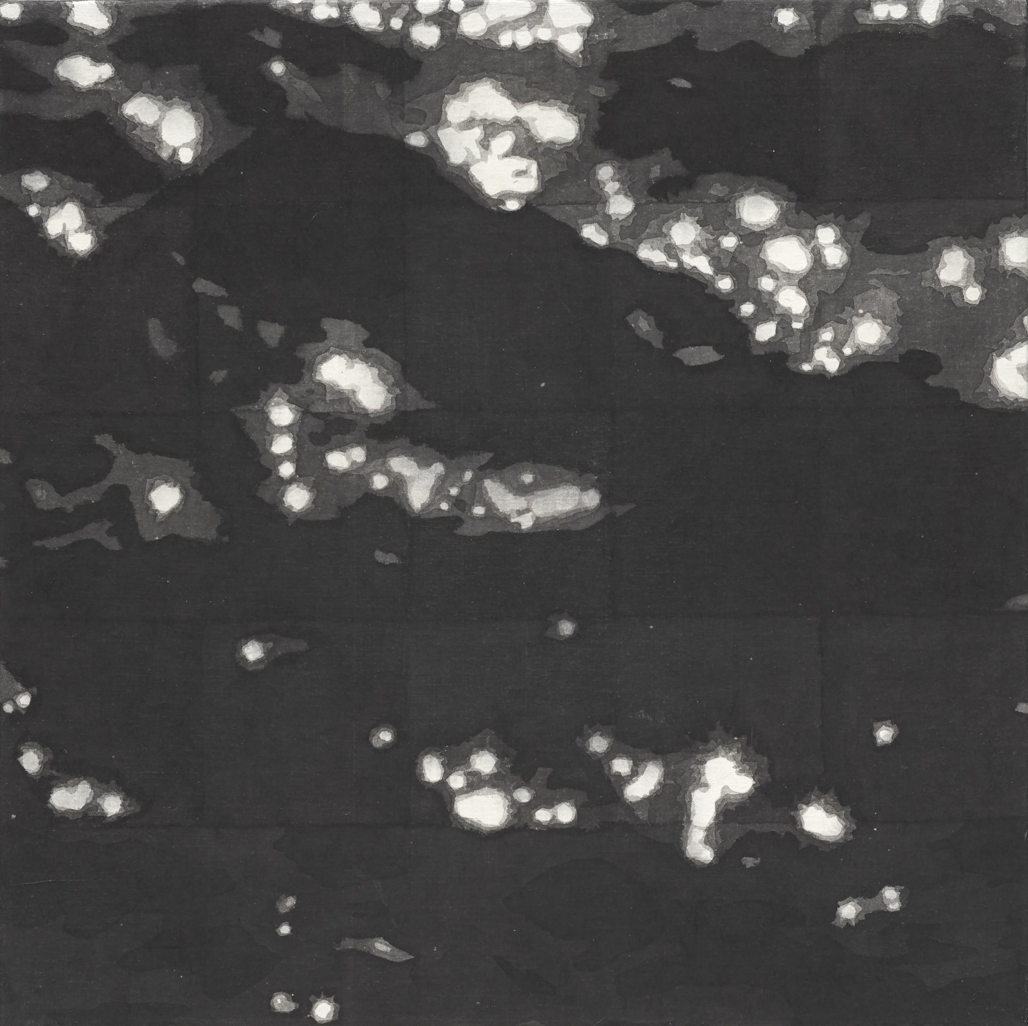 바다의 단면 36 Section of the Sea 36, ink on paper, 50x50cm, 2019