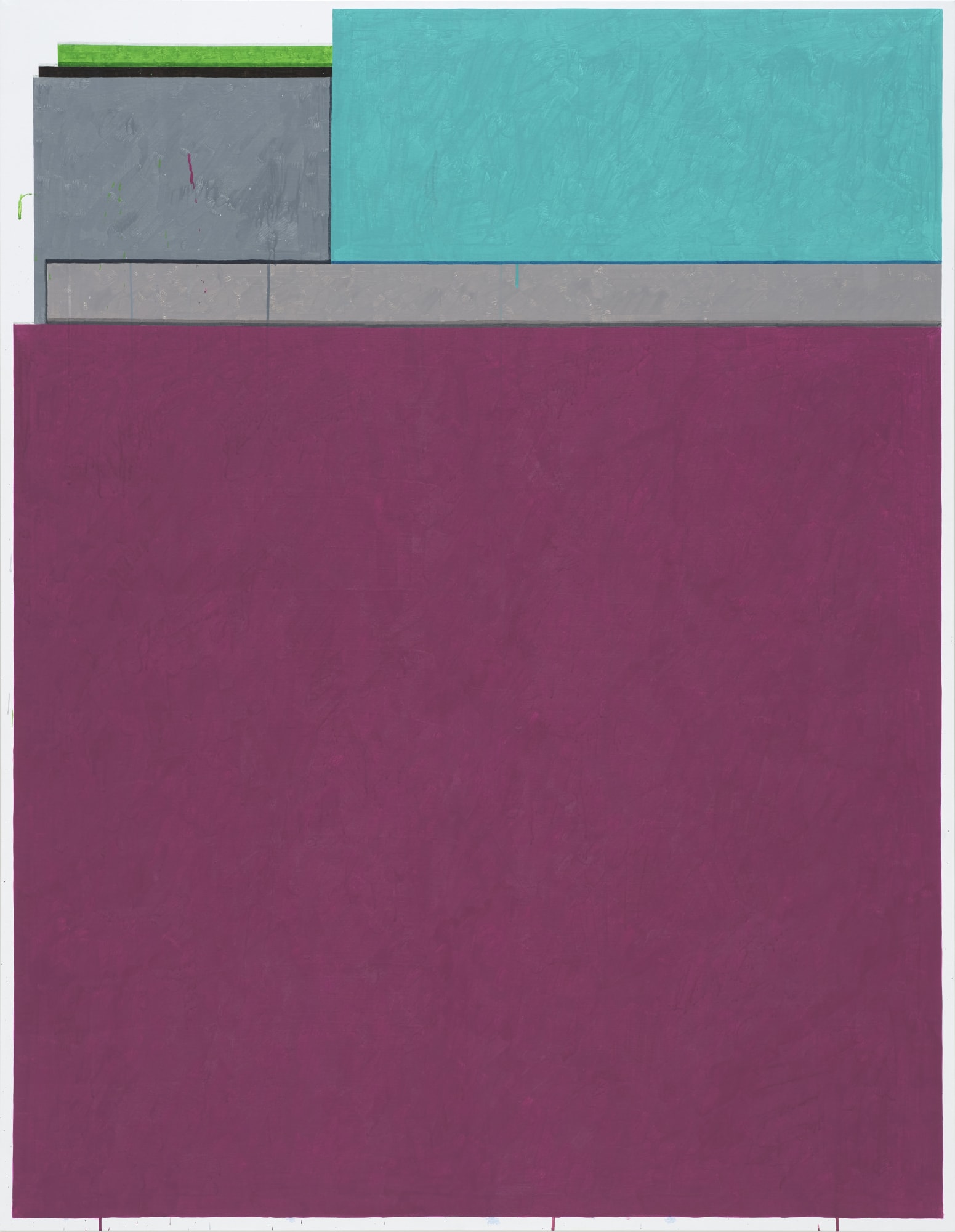 붉은 빛 벽 Red Wall, watercolor on canvas, 194x150cm, 2018