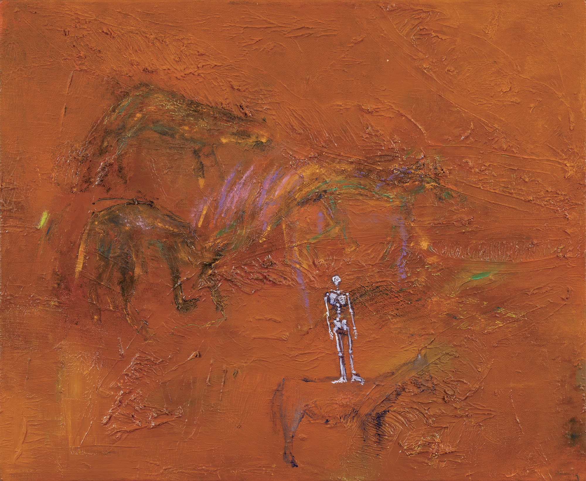 메아리로 나누는 대화 003 Conversation with echoes 003, 2024, Oil, oil pastel on canvas, 37.9 x 45.5cm