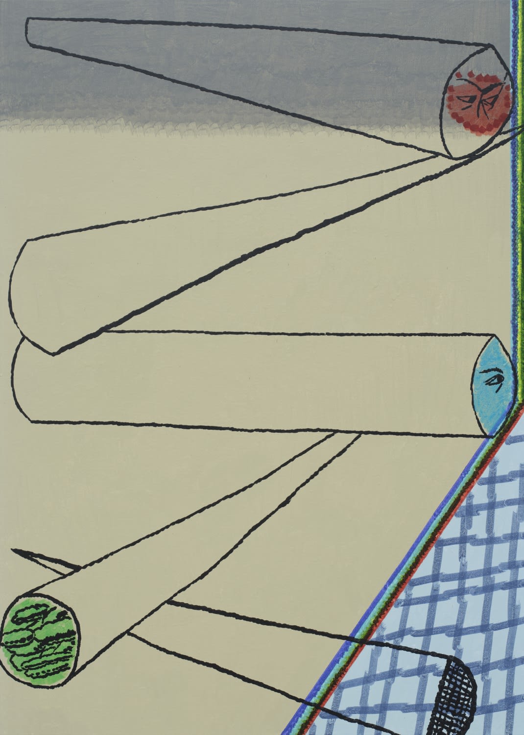 푸른 하늘 Blue Sky, watercolor on canvas, 91x65cm, 2025