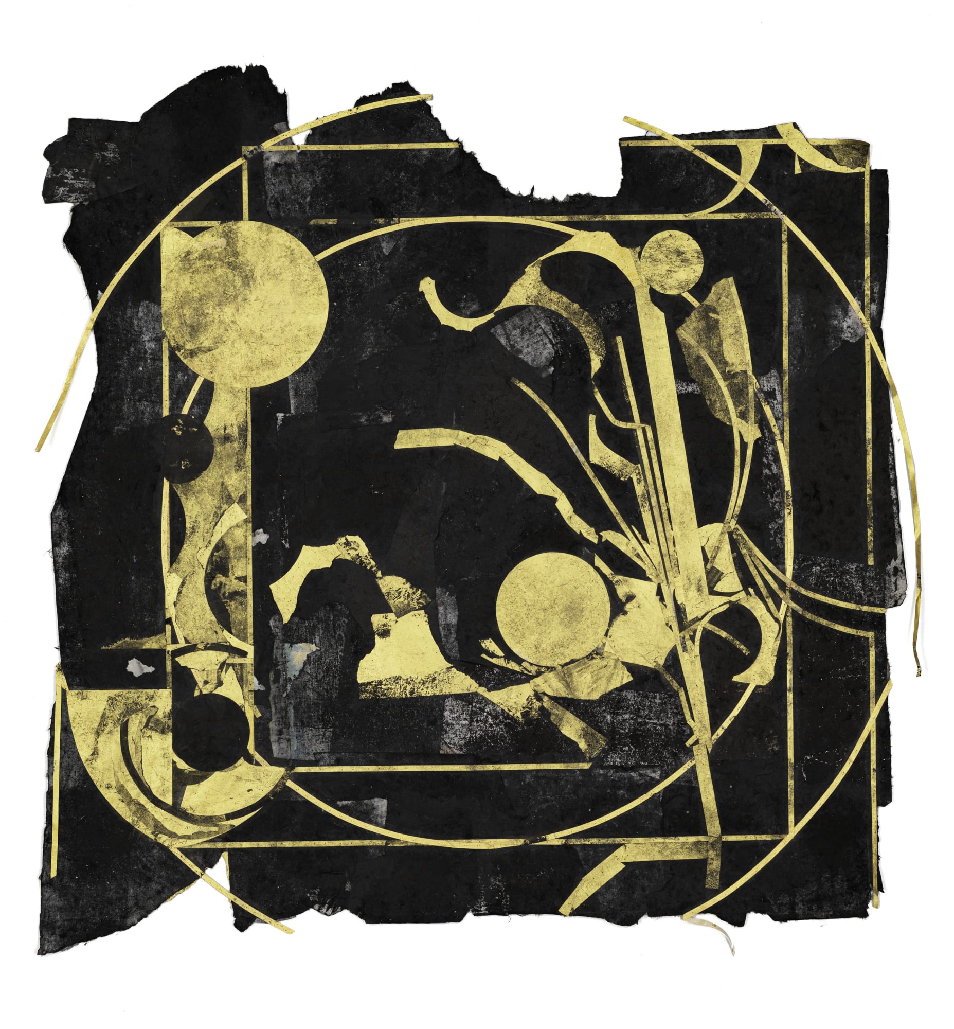 노지 밀식 露地 密植 11, 먹, 과슈, 아크릴, 종이 콜라쥬 ink, gouache, acrylic and paper collages, 100x97cm, 2025