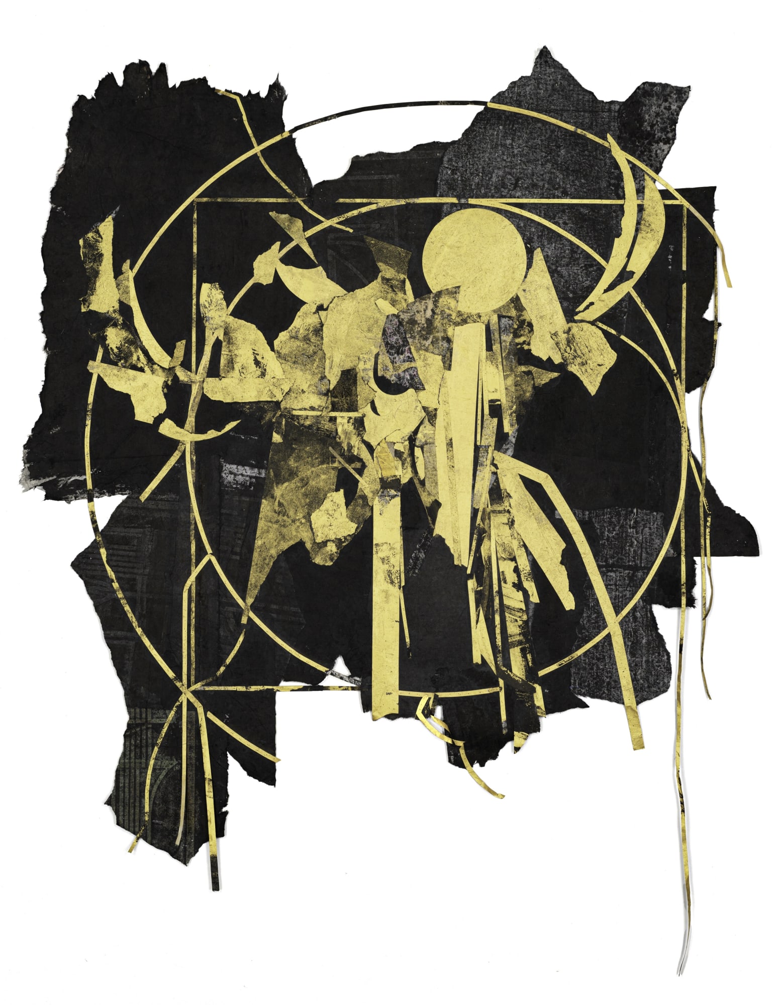 노지 밀식 露地 密植 15, 먹, 과슈, 아크릴, 종이 콜라쥬 ink, gouache, acrylic and paper collages, 118x107cm, 2025