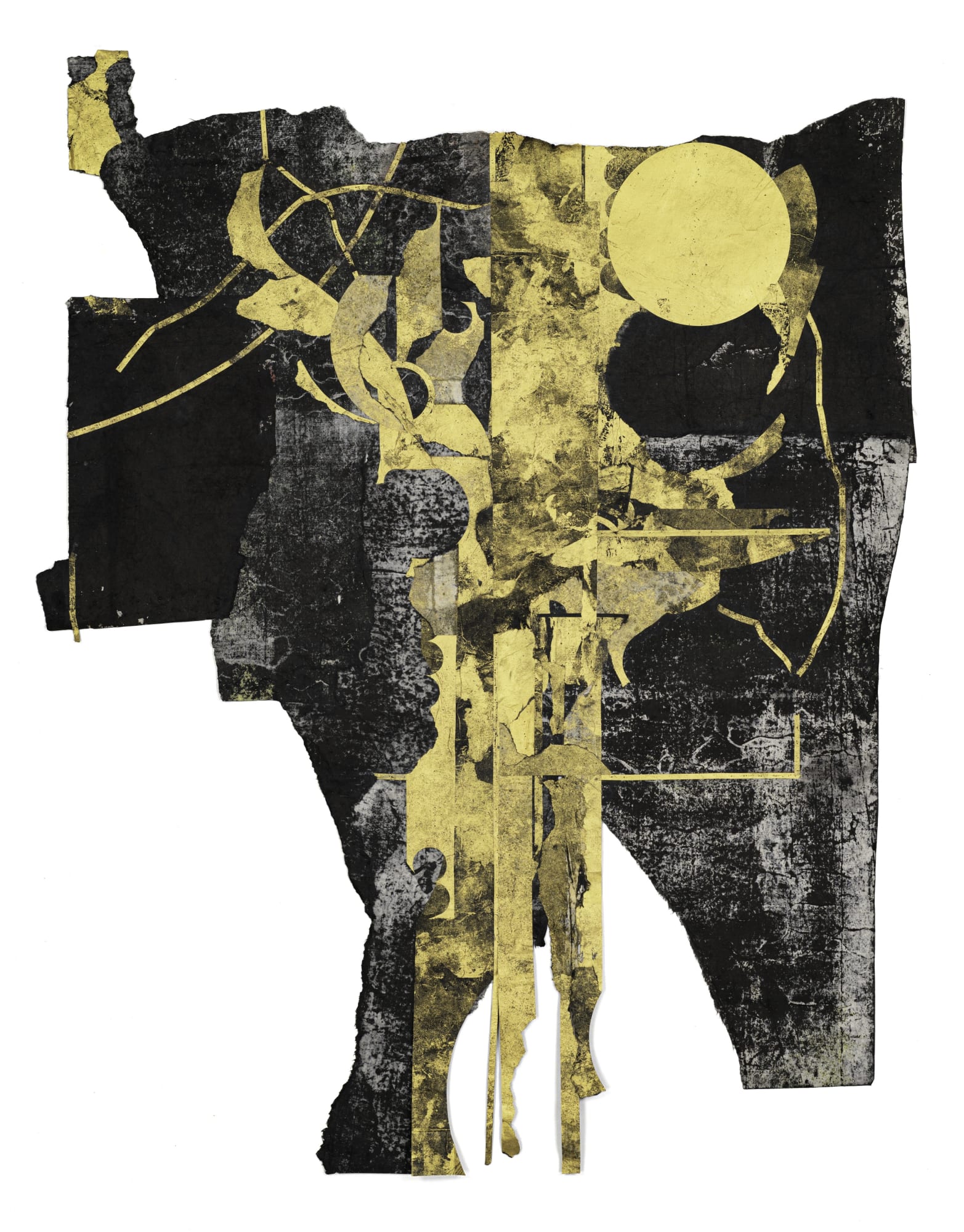 노지 밀식 露地 密植 17, 먹, 과슈, 아크릴, 종이 콜라쥬 ink, gouache, acrylic and paper collages, 110x85cm, 2025