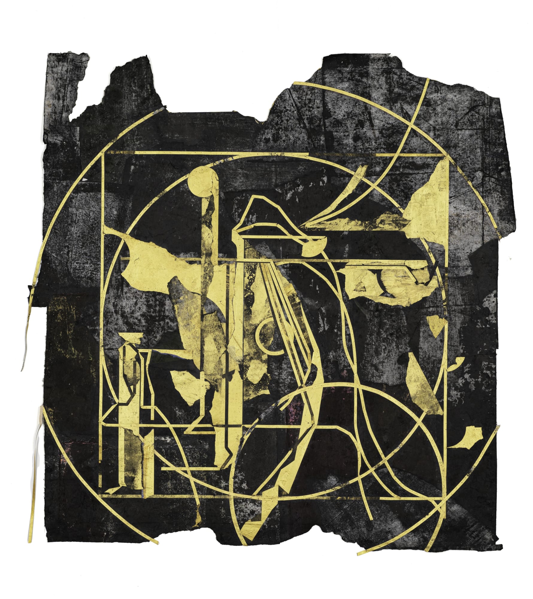 노지 밀식 露地 密植 9, 먹, 과슈, 아크릴, 종이 콜라쥬 ink, gouache, acrylic and paper collages, 102x96cm, 2025