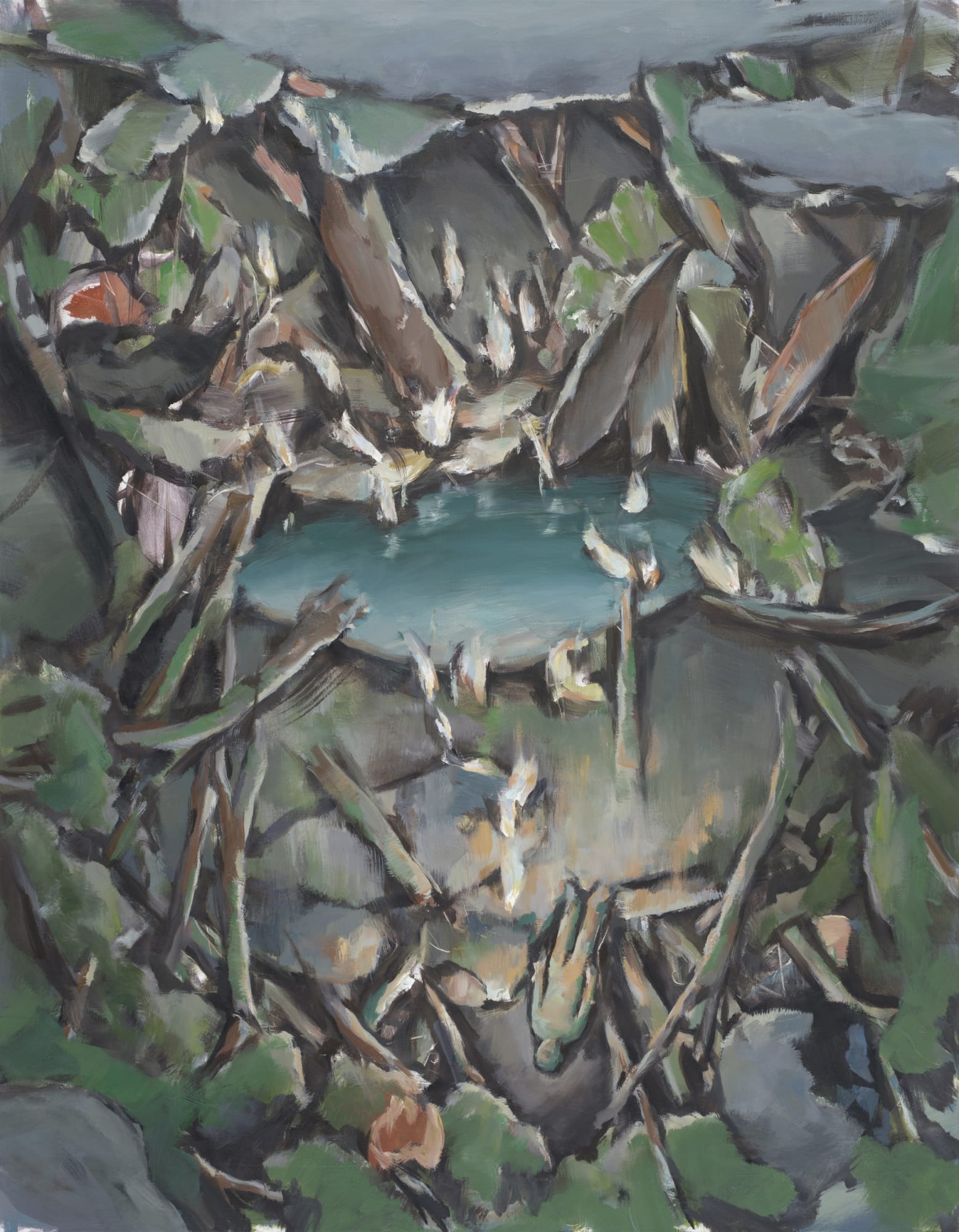 불꽃과 연못 Flame and Pond, oil on canvas, 117x91cm, 2025