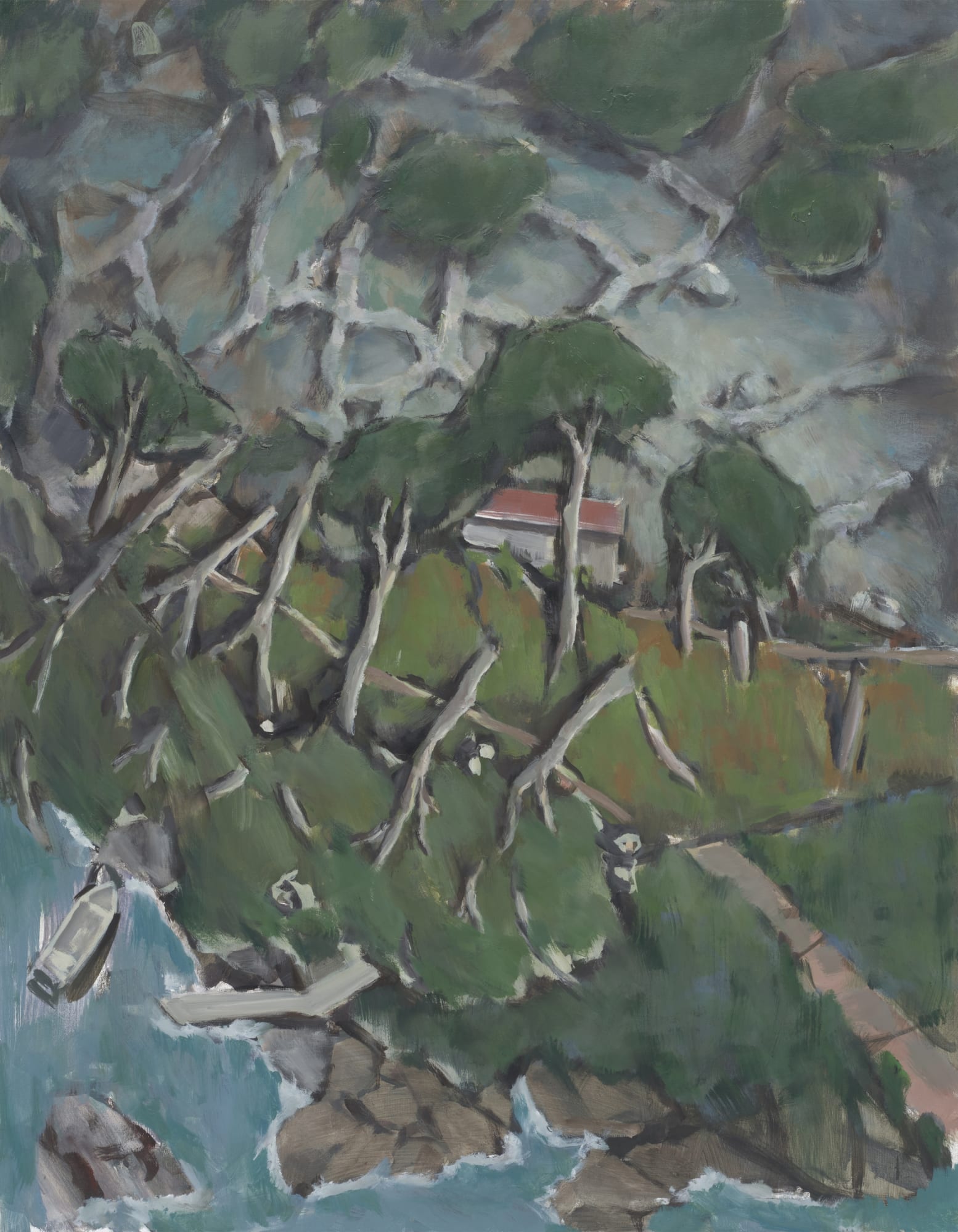 붉은 지붕 The Red Roofed House, oil on canvas, 117x91cm, 2025