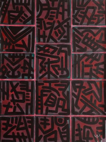 EL Loko Cosmic Alphabet 44 2011 Acrylic on canvas 81 x 61cm