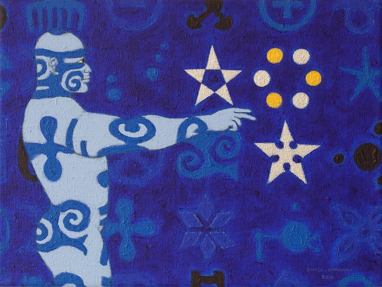 Owusu-Ankomah Prelude to the Microcron 2 2010 Acrylic on canvas 40 x 30cm