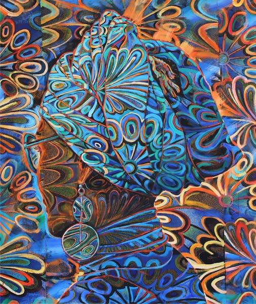 Gary Stephens Veronica 2012 Acrylic on ankara 175 x 144cm