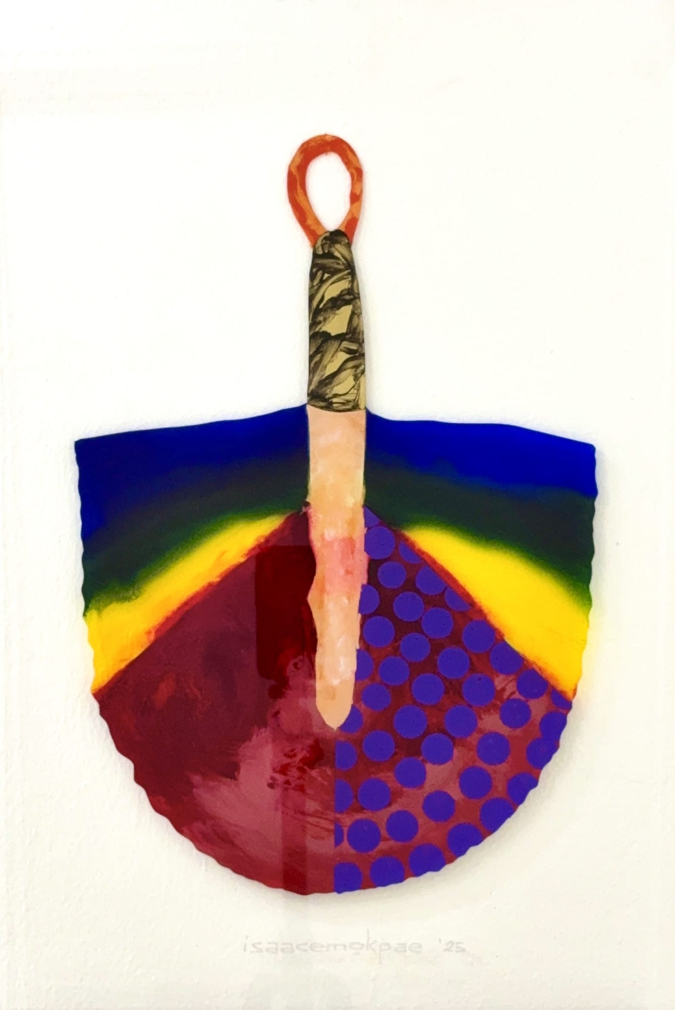 Isaac Emokpae Ezuzu Uwa 4 (Fan of wealth), 2025 Stained Plexiglass 84 x 43.5 cm