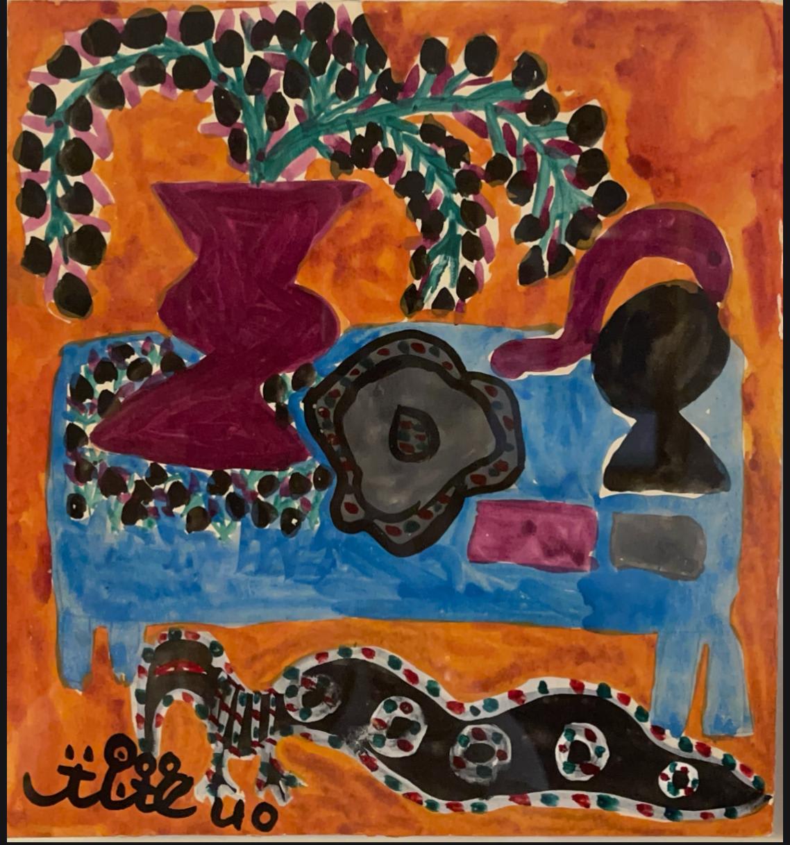 BAYA - Fatma Haddad Mahieddine Untitled, 1940, gouache on paper, 23 X 25 cm © Courtesy of the Estate of Baya Mahieddine