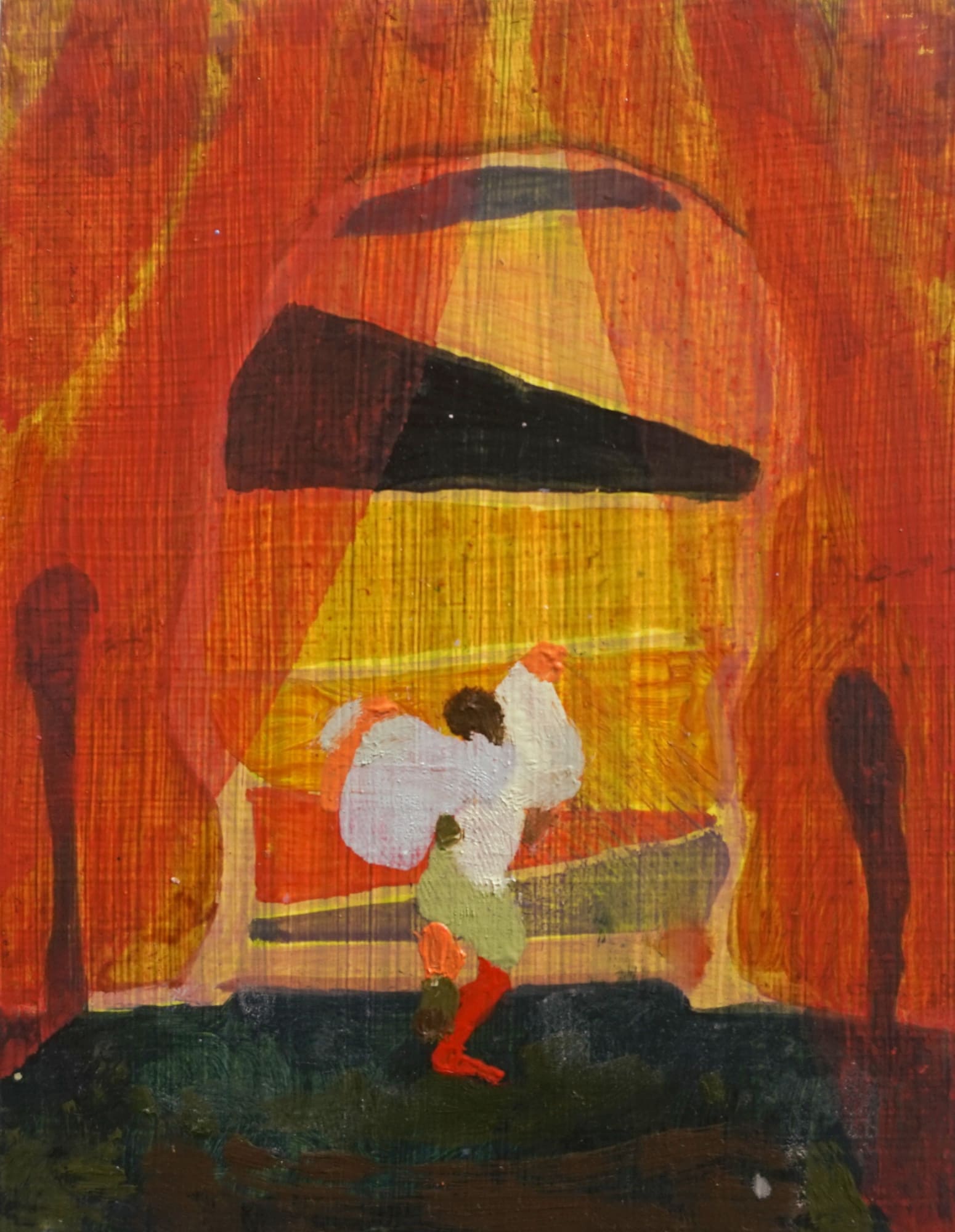 Oliver Hoffmeister Red Drapes , 2022 Oil on board