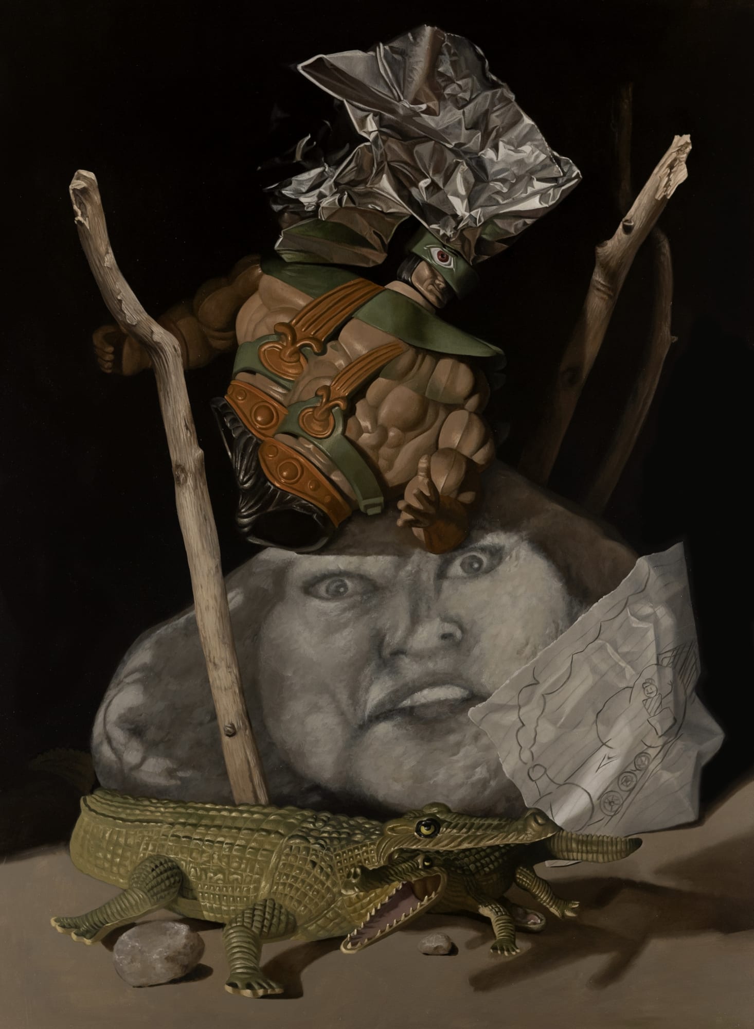 Josh Juett, Medulla Ablongata, 2024, oil on canvas, 91 x 122cm.