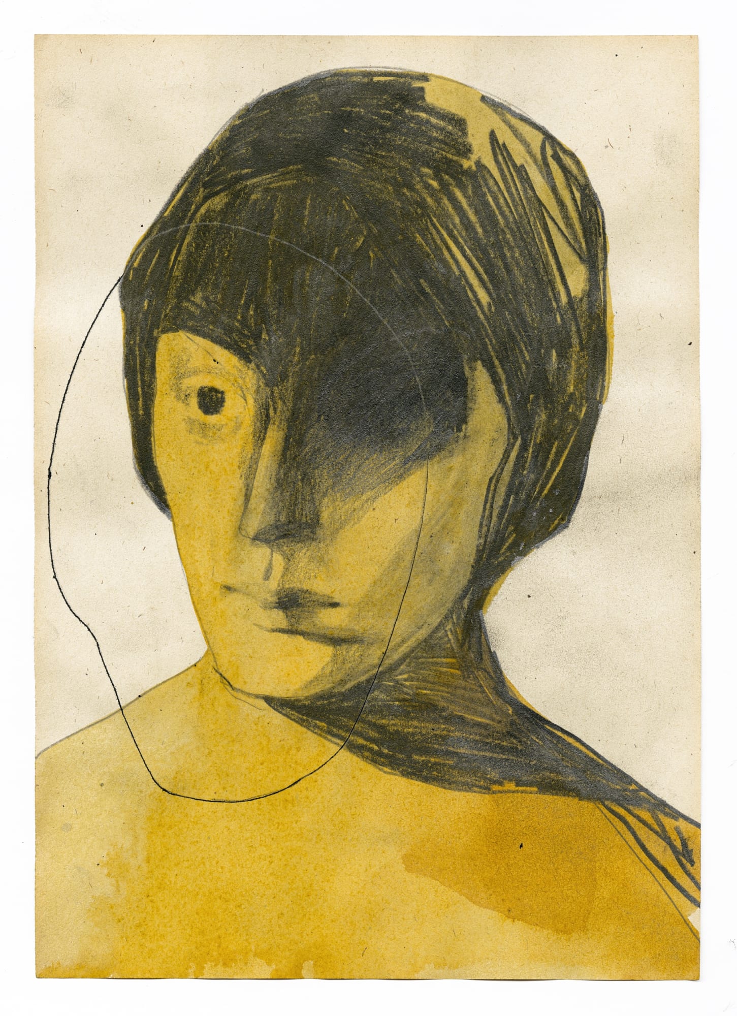 06/08/22 According To Her Ink and pencil on found paper, 2022 29.7 x 21 cm