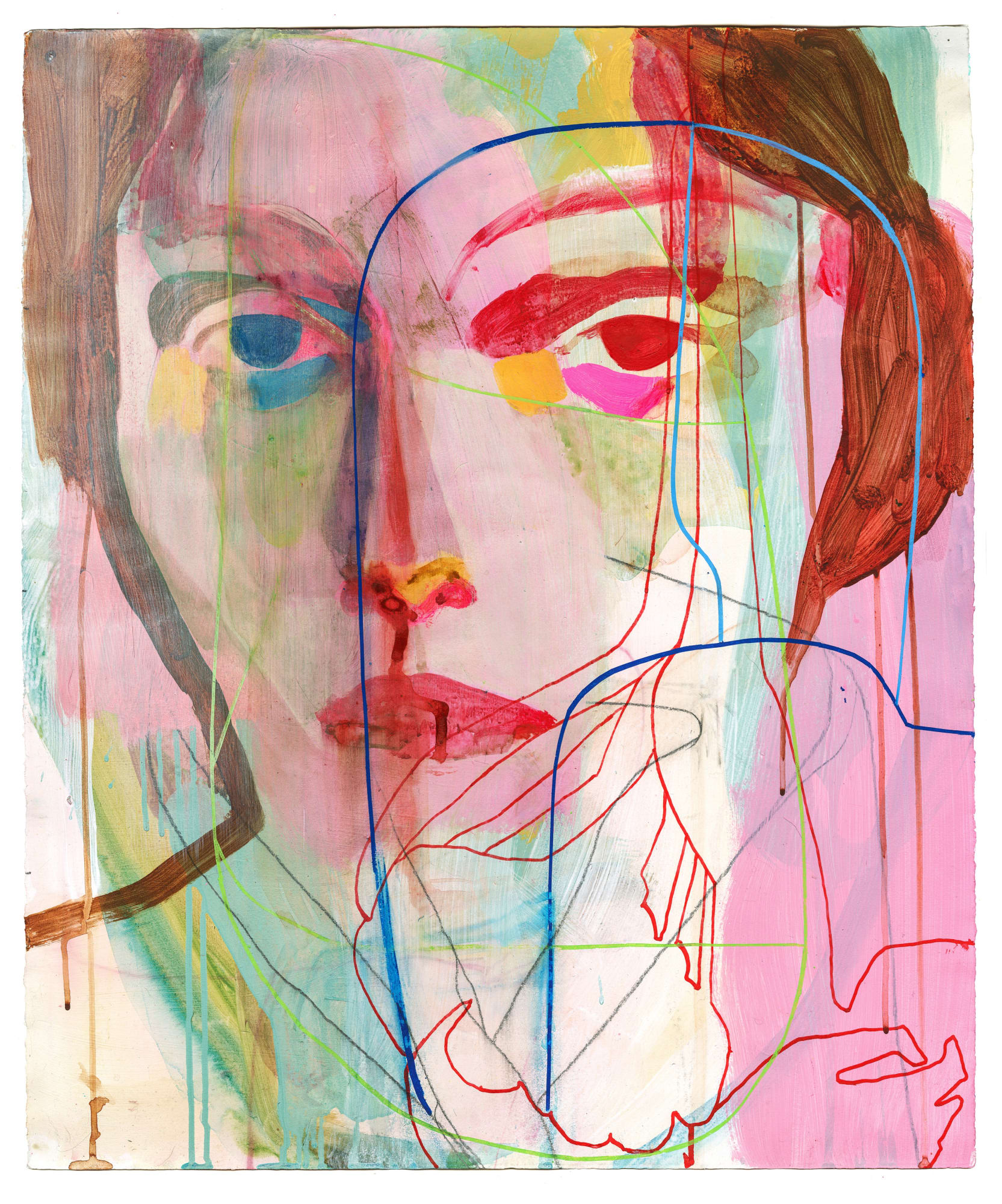 The Chance Watercolor, crayon and acrylic on paper, 2023 77 x 56 cm