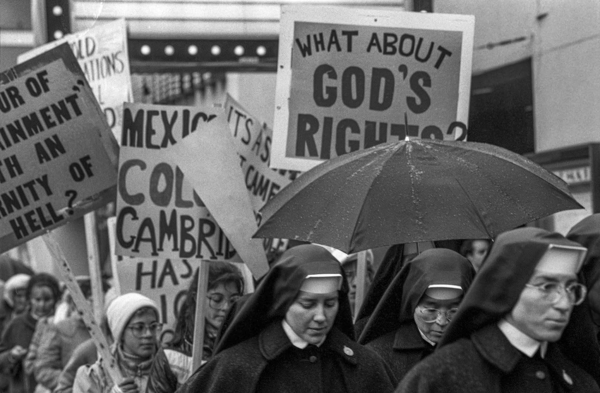 Protest against the movie "Hail Mary", Cambridge, MA, 1985 BAM1985004W02145-21