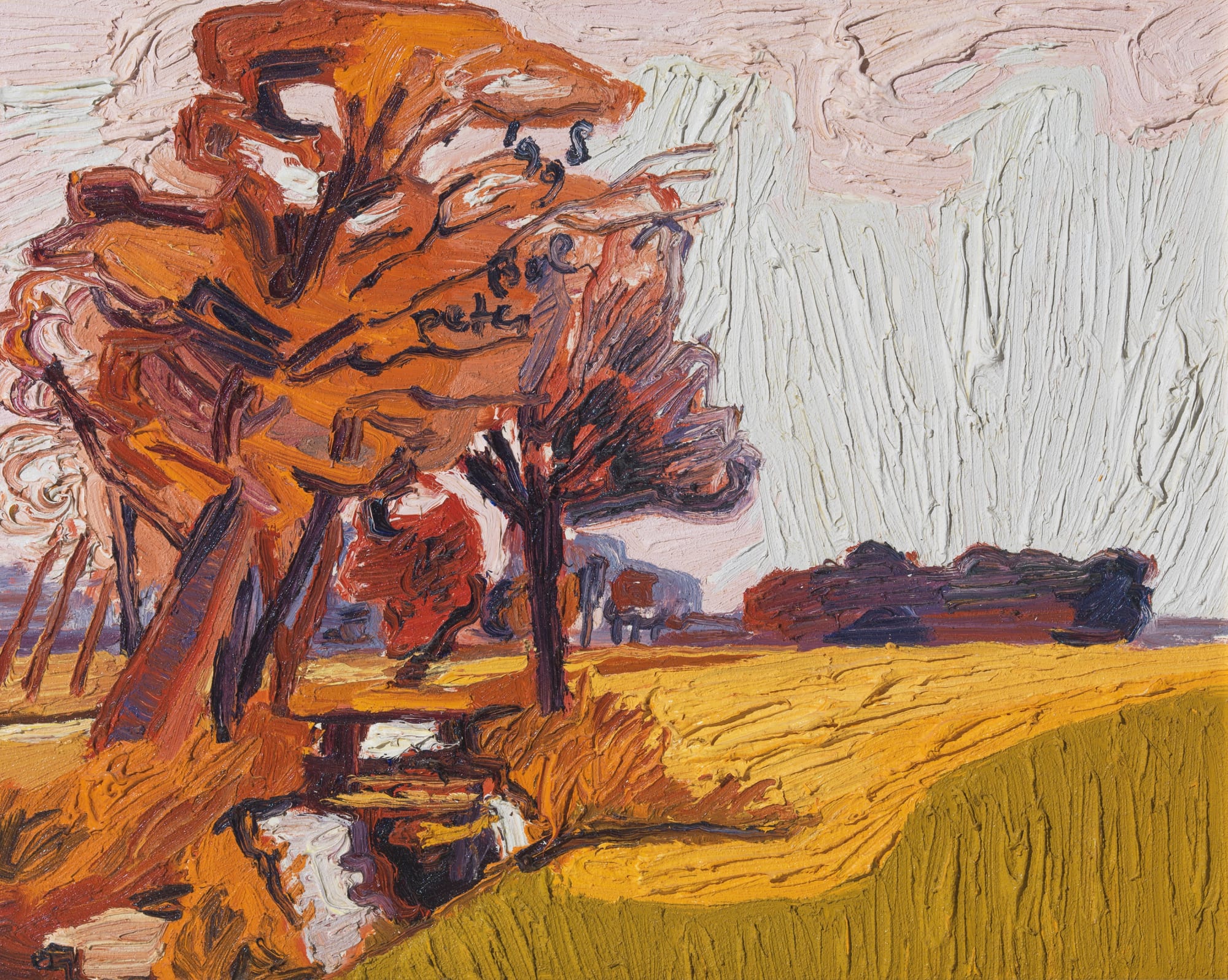 Peter Bol, De stille heftigheid van een najaarsdag aan de Smalzijde, 1998, 40x50 cm