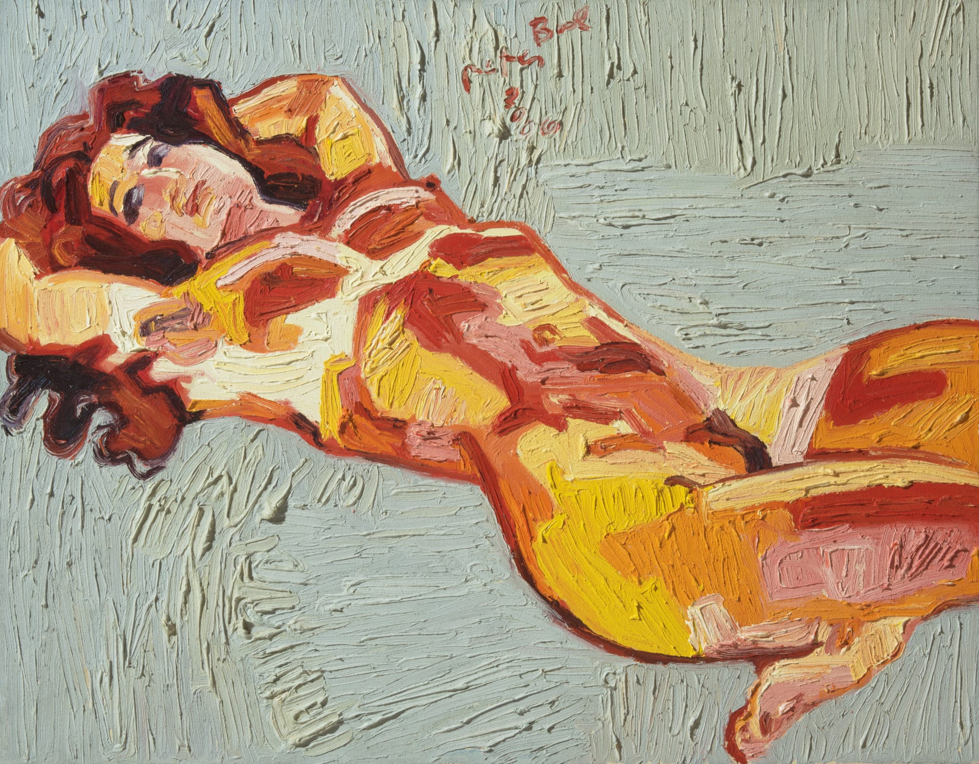 Peter Bol, Rustend naakt, 2000, 72x92 cm