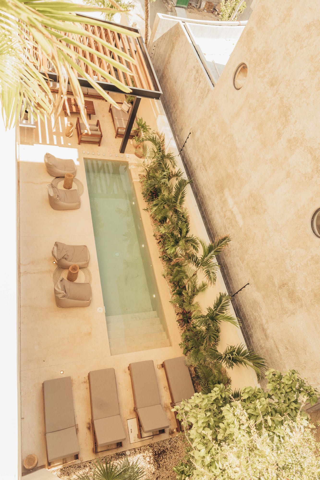 Pool & courtyard from above