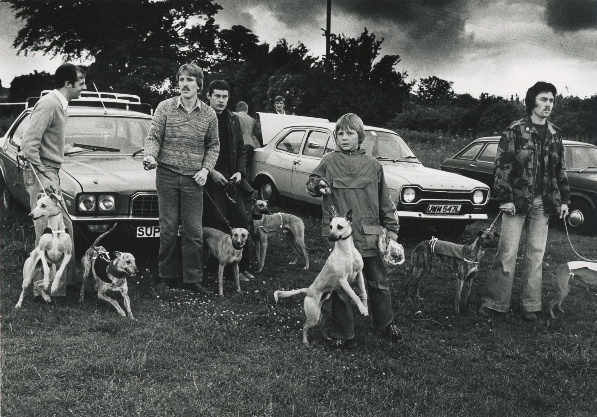 Colin Jones, 'Miners racing their greyhounds, North East Consett, 1980'