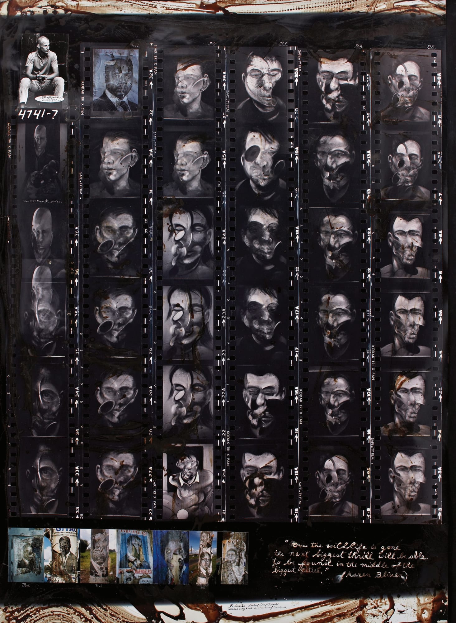 Peter Beard, ‘Portraits London (Francis Bacon) / Paris / Nairobi’ Collected at Hog Ranch 1960-70, 1990