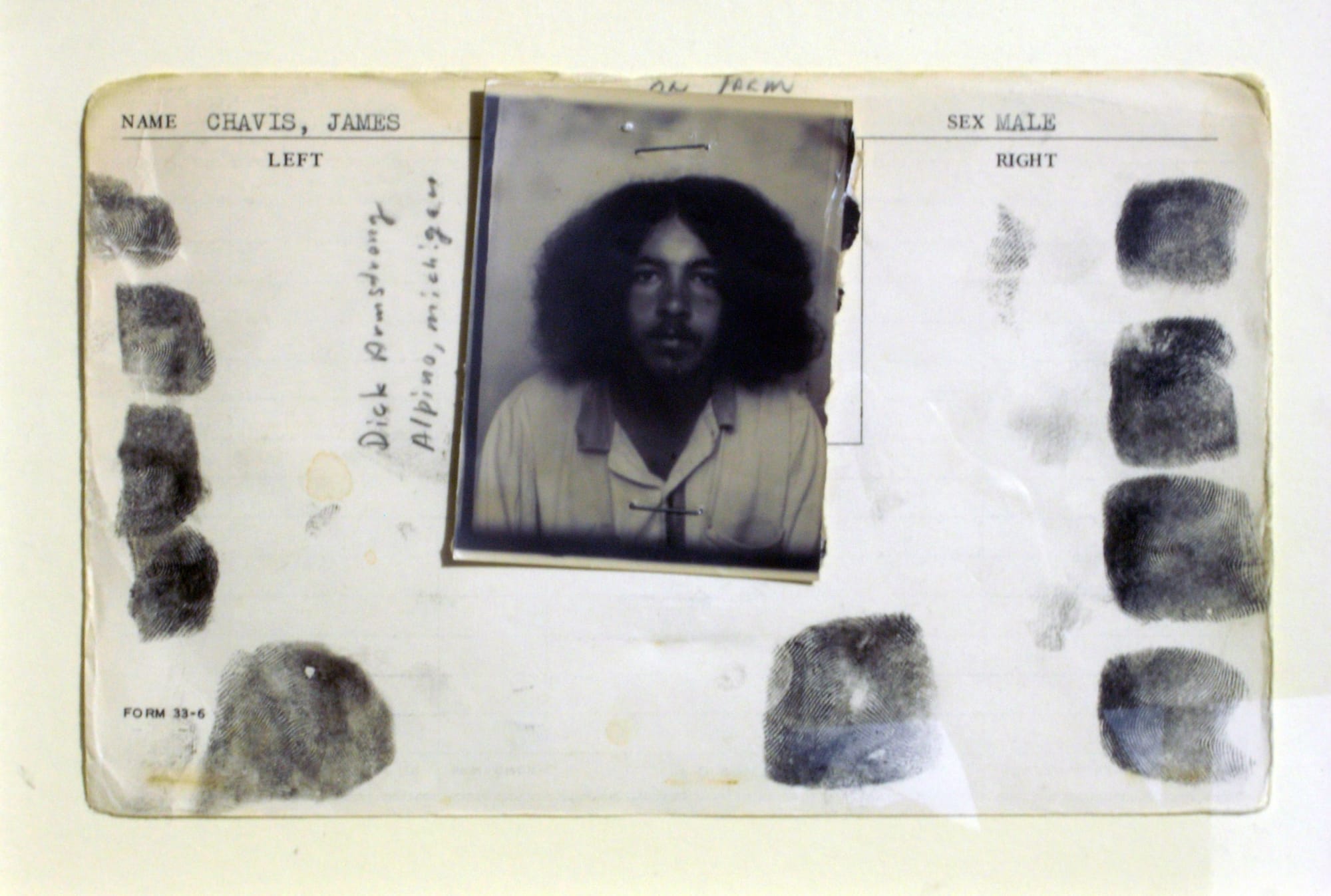 Anonymous, American police archive records - original photocard, 1972