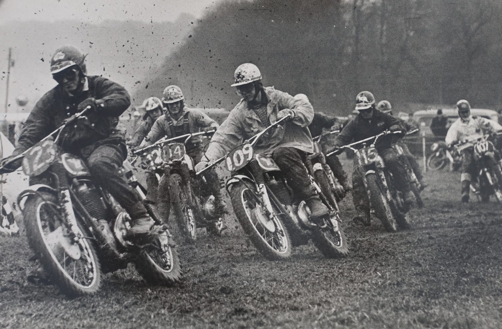 Gerry Cranham, Start of Top Riders event at Seven Stars Scramble meeting, Brands Hatch, Jan 1965