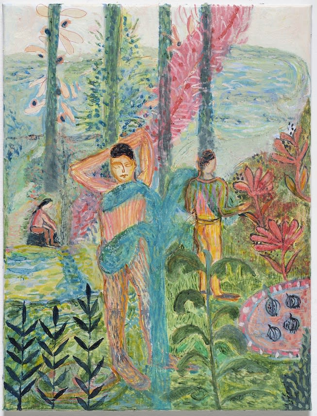 CATHERINE ANHOLT Collecting Figs, 2022 Oil on linen 50 x 38 cm