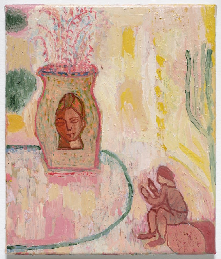 CATHERINE ANHOLT Figure with Flowers 9, 2023 Oil on linen 30 x 25 cm