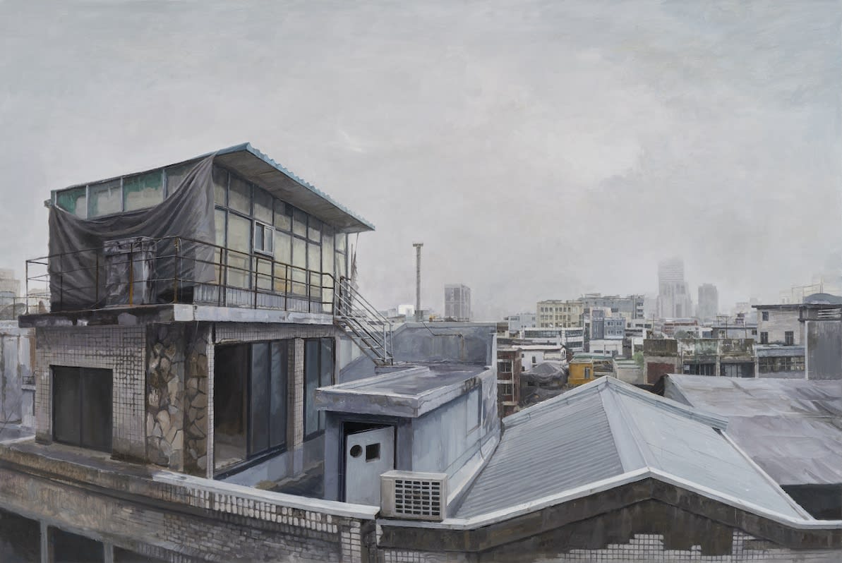 JAEHO JUNG East of the watchtower, 2022 Oil on canvas 130.3 x 194 cm