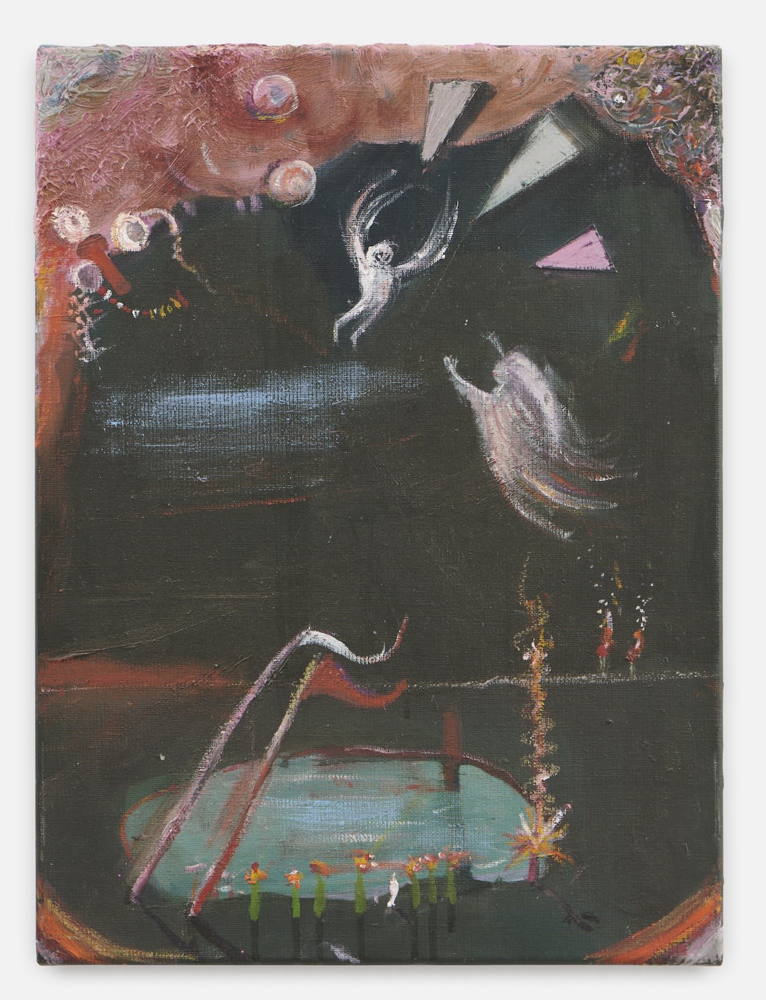 PHILIP GRÖZINGER Ein intensiven Moment, 2017 Oil, acrylic and spray paint on canvas 40 x 30 cm