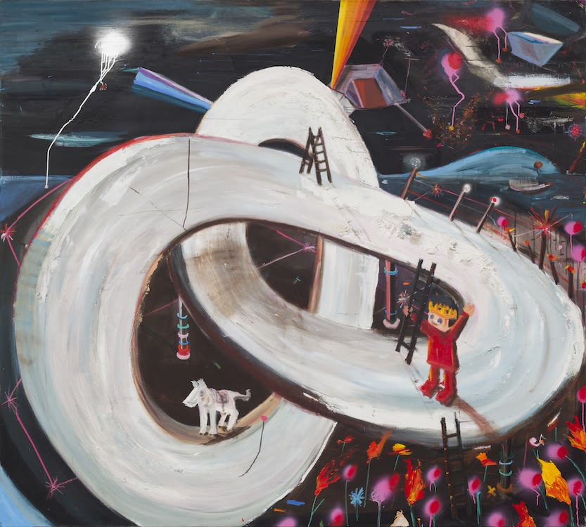 PHILIP GRÖZINGER Aurora Polaris, 2022 Oil, acrylic and spray paint on canvas 180 x 220 cm