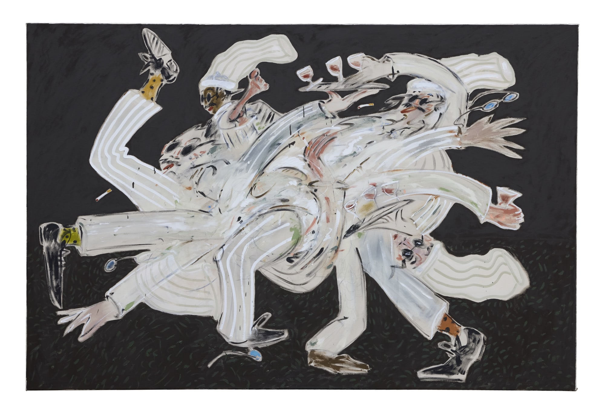 Service, 2025 Oil & acrylic on canvas 60 x 88 1/2 in. (150 x 225 cm)