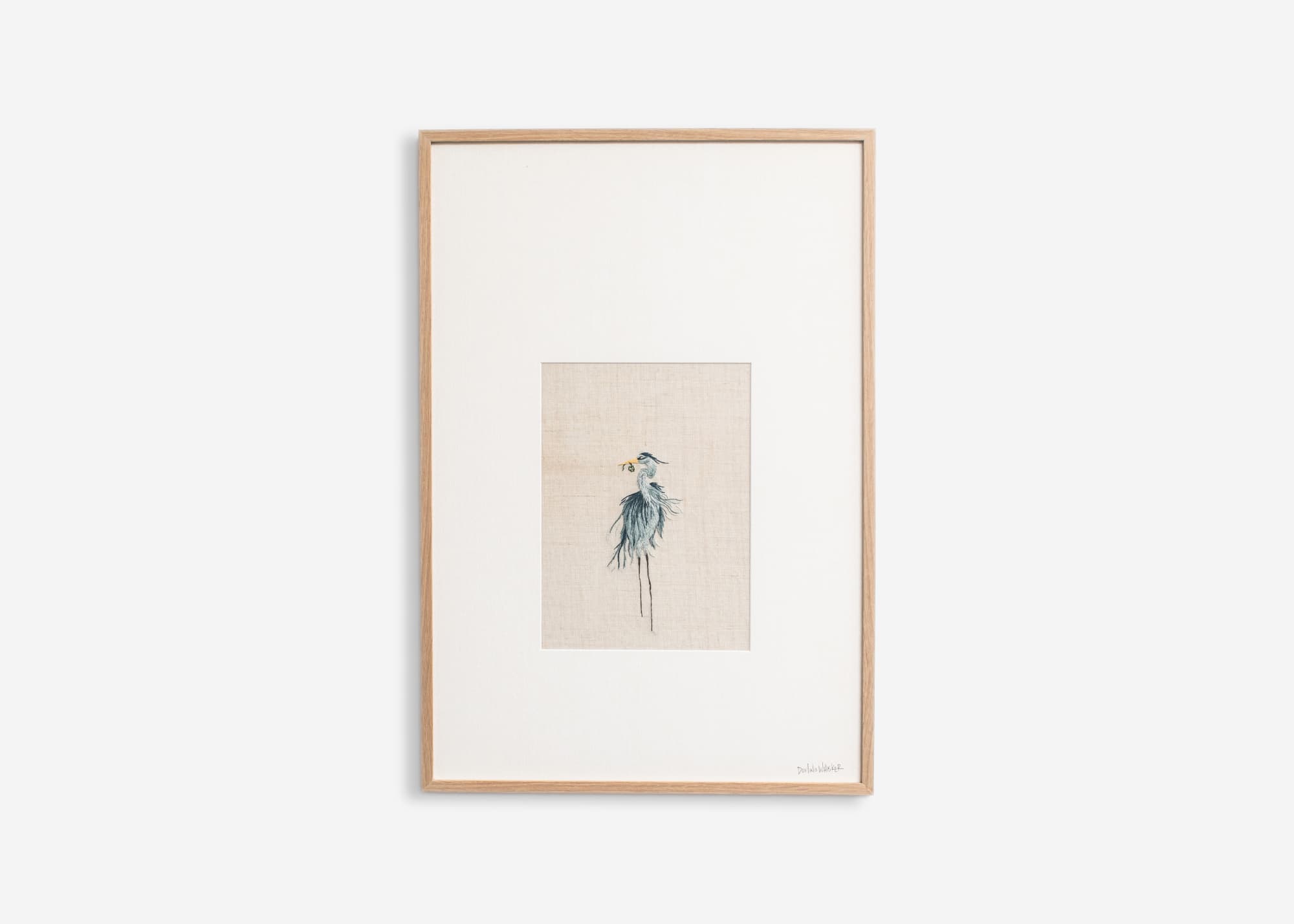 Stuck In The Muck, 2025 Hand embroidery on vintage Irish linen 23 5/8 x 16 1/2 inches (60 x 42 cm)