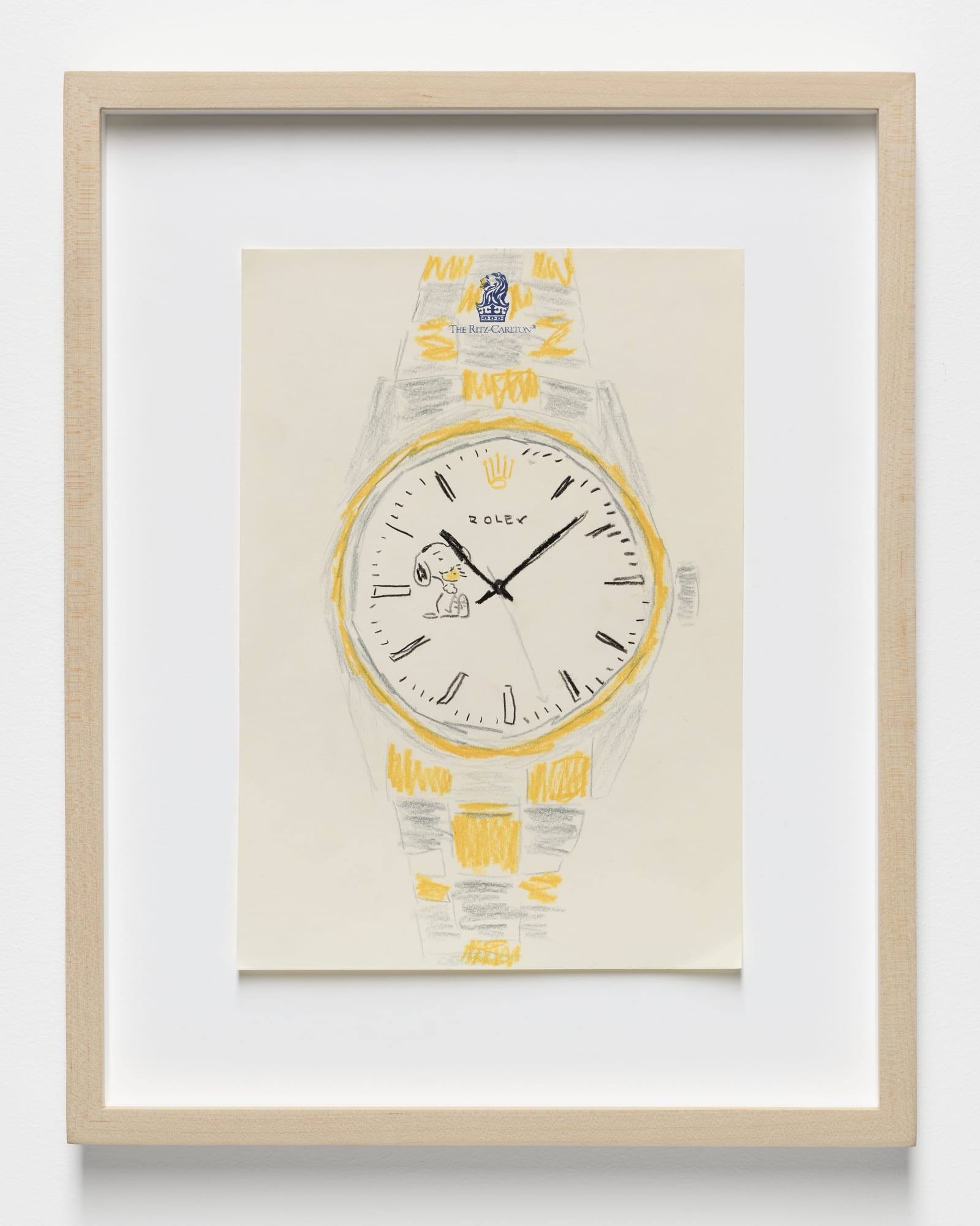 Snoopy Rolex, 2024 Color pencil on paper Paper: 10.5 x 7.5 inches (25.4 x 19 cm) Frame: 14 x 11 inches (35.5 x 27.9 cm)