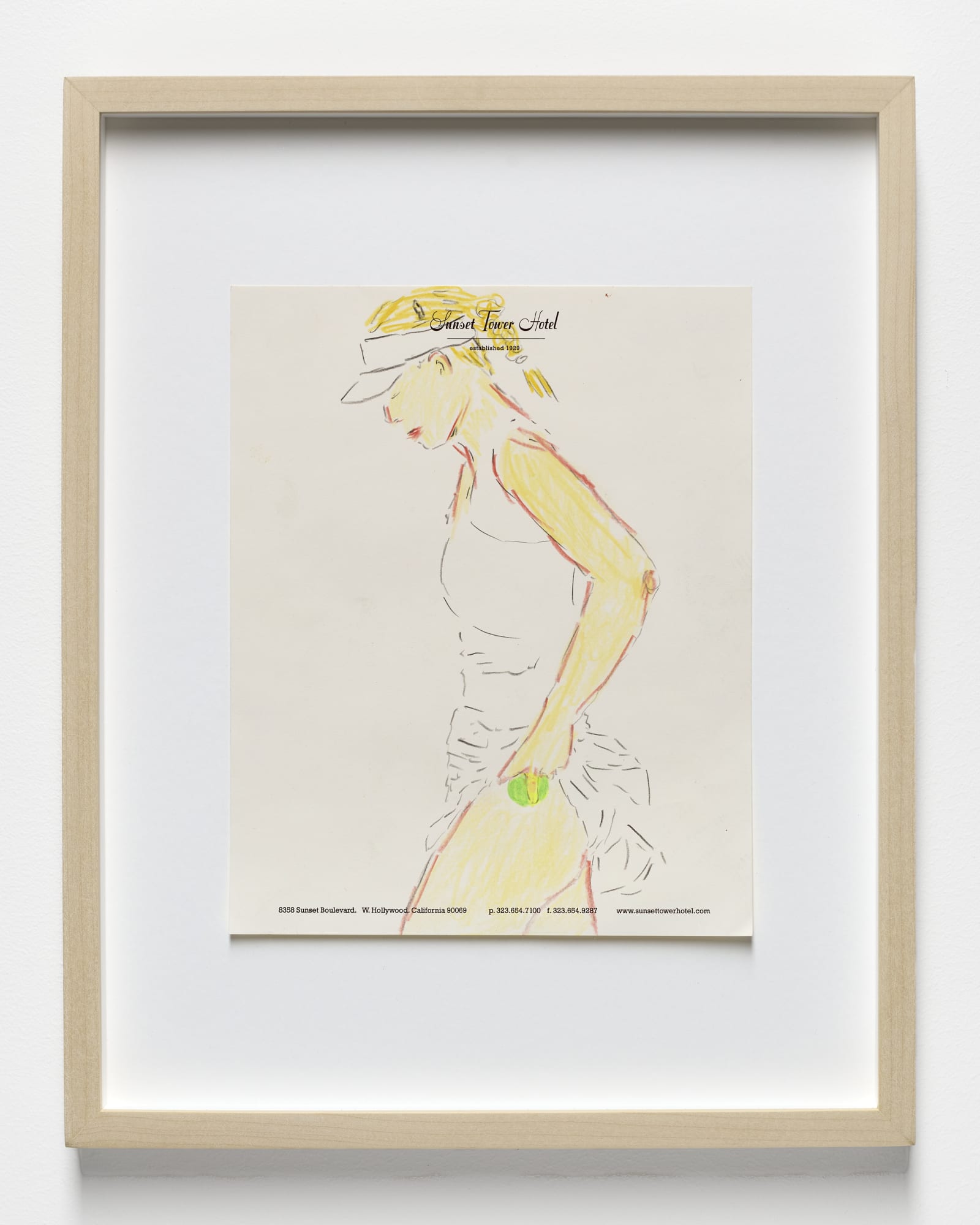 Tennis Girl Butt, 2024 Color pencil on paper Paper: 9 x 7.25 inches (22.8 x 18.4 cm) Frame: 14 x 11 inches (35.5 x 27.9 cm)