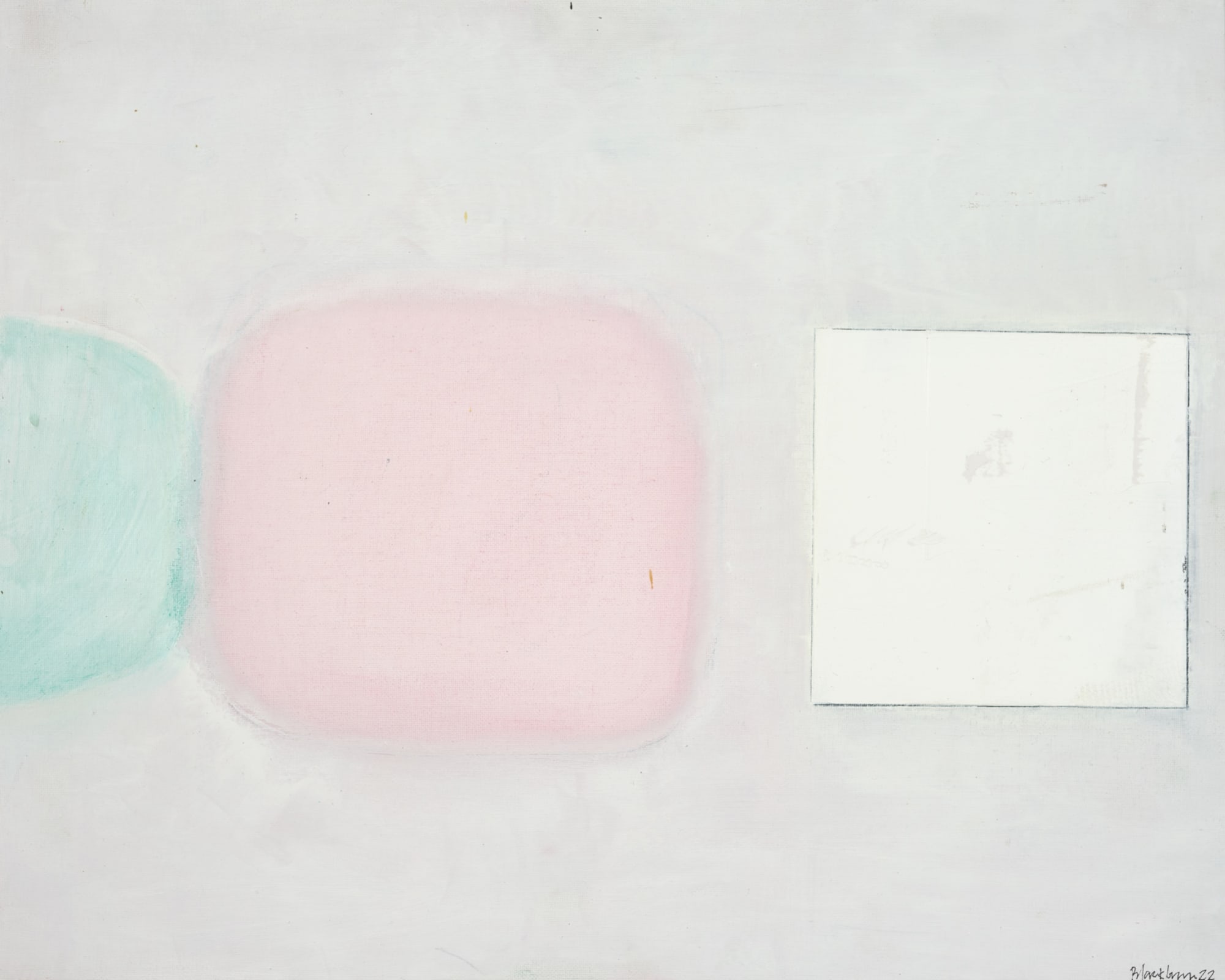 John Blackburn, Pink Form with White Square, 2022