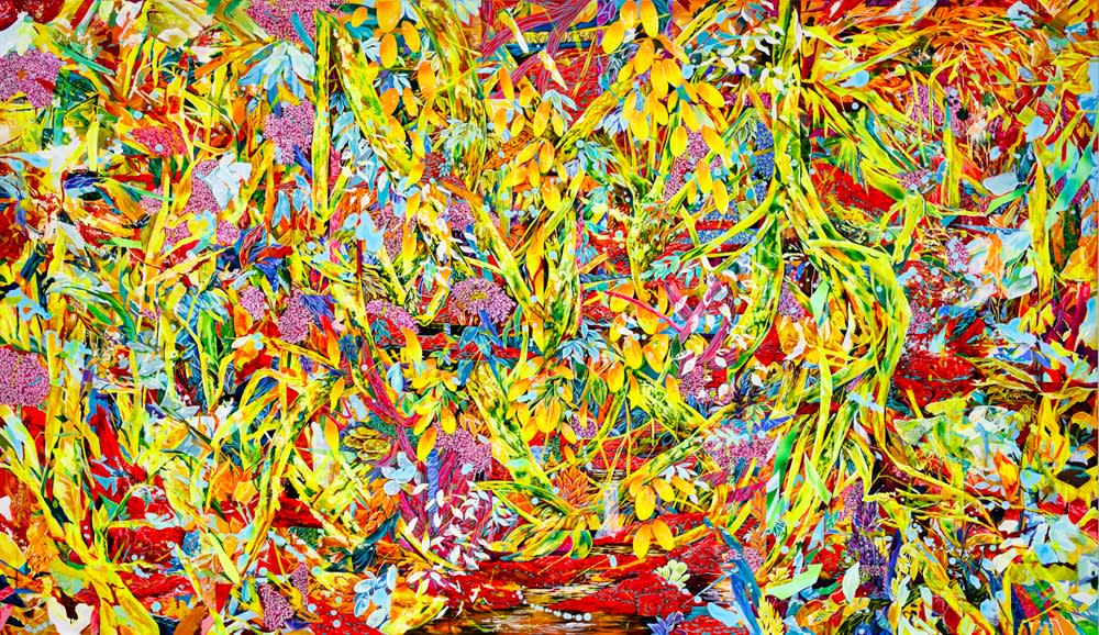 PARK TAEHOON Generate (Big Tree Yellow) - Fill up,2023 Acrylic on canvas 112.1 x 193.9cm