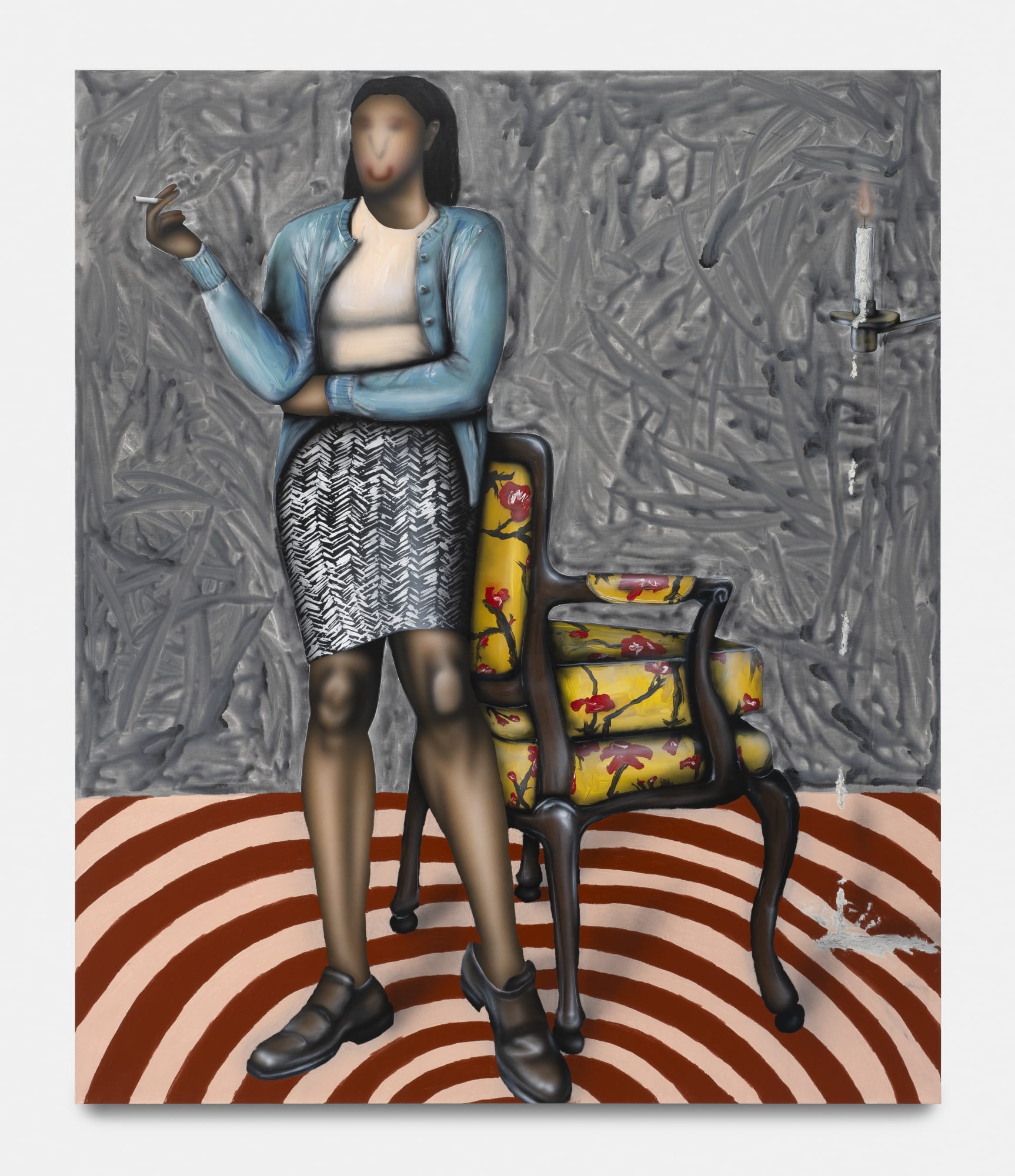 Evgen Čopi Gorišek Far Away Place, 2023 Acrylic, spray paint and oil stick on linen 185 x 155 cm. 72 ¾ x 61 in.