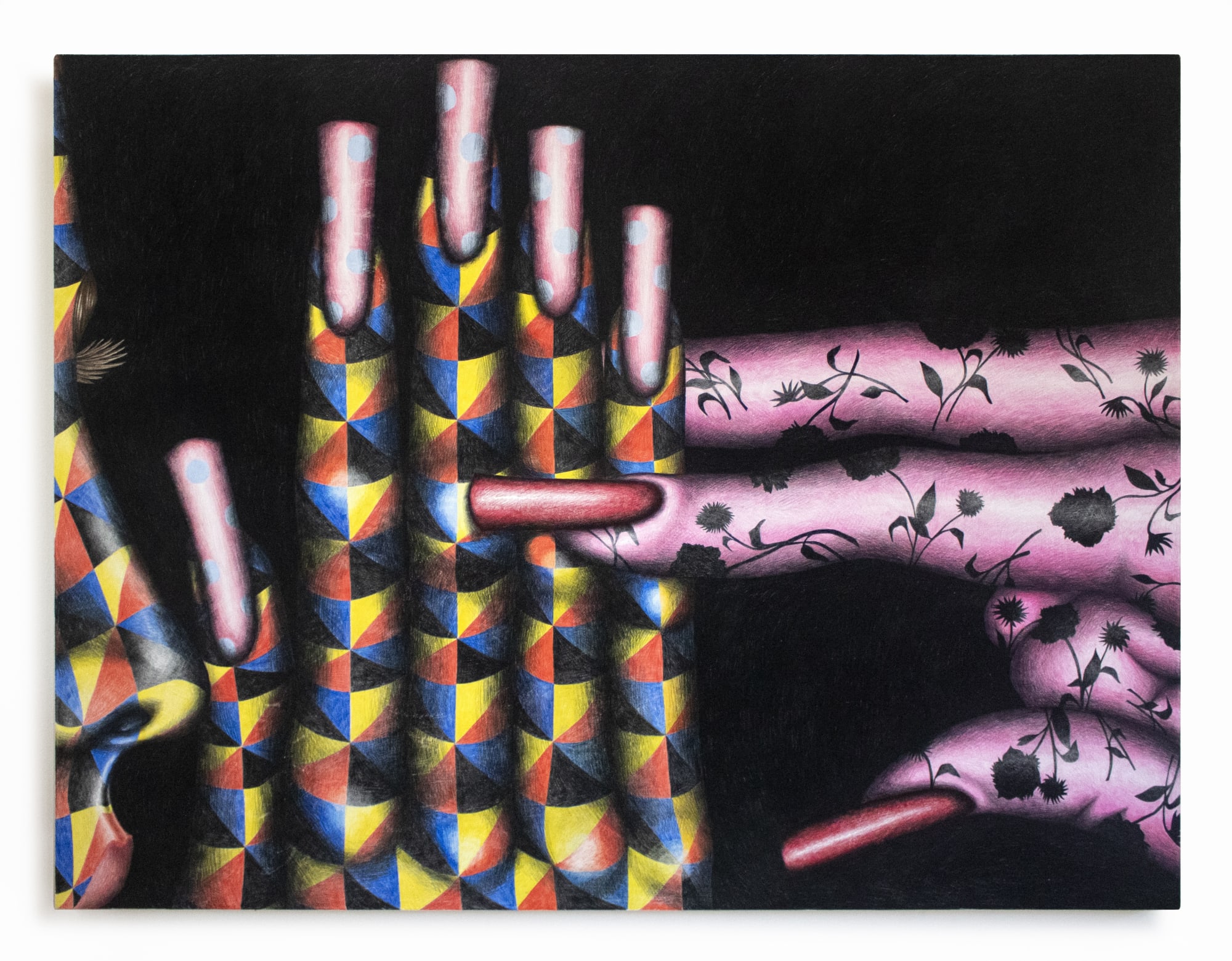 Samantha Rosenwald Nyuck Nyuck, 2023 Colored pencil on canvas 127 x 167.6 cm. 50 x 66 in.