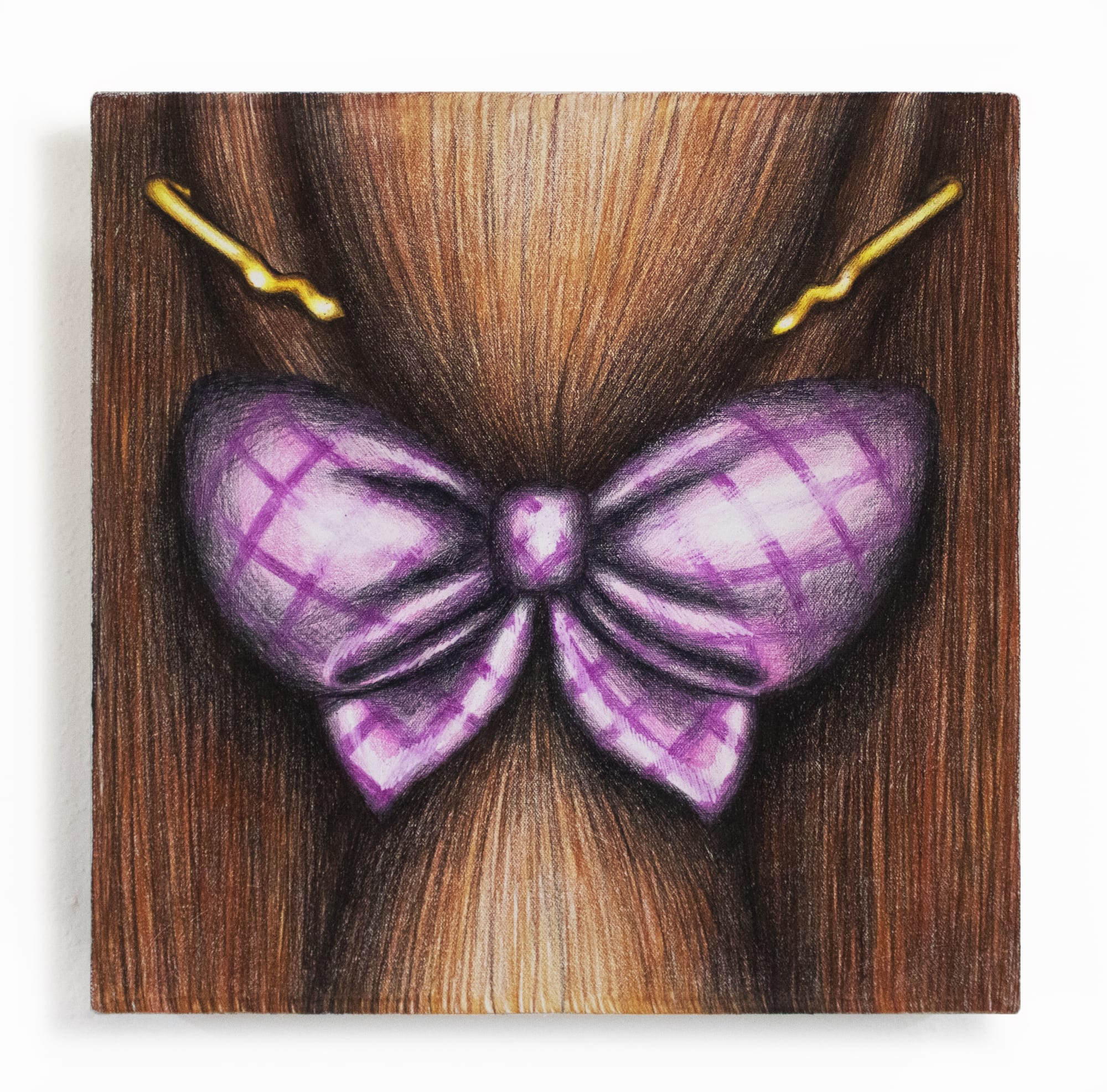 Samantha Rosenwald Stage Hair, 2023 Colored pencil on canvas 35.6 x 35.6 cm. 14 x 14 in.