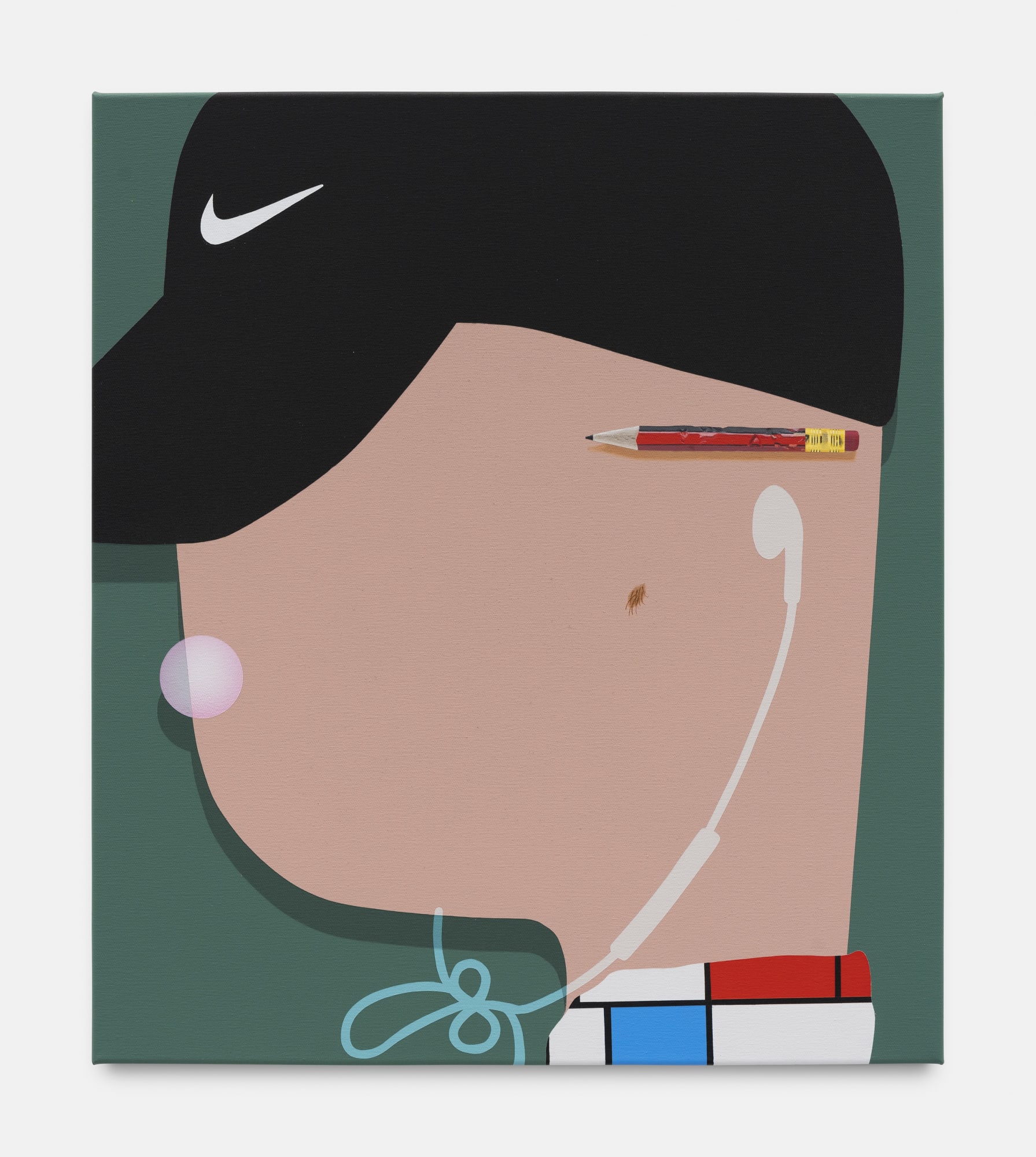 Oli Epp Mondrian Coat, 2022 Oil and acrylic on canvas 80 x 70 cm. 31 x 27 in.