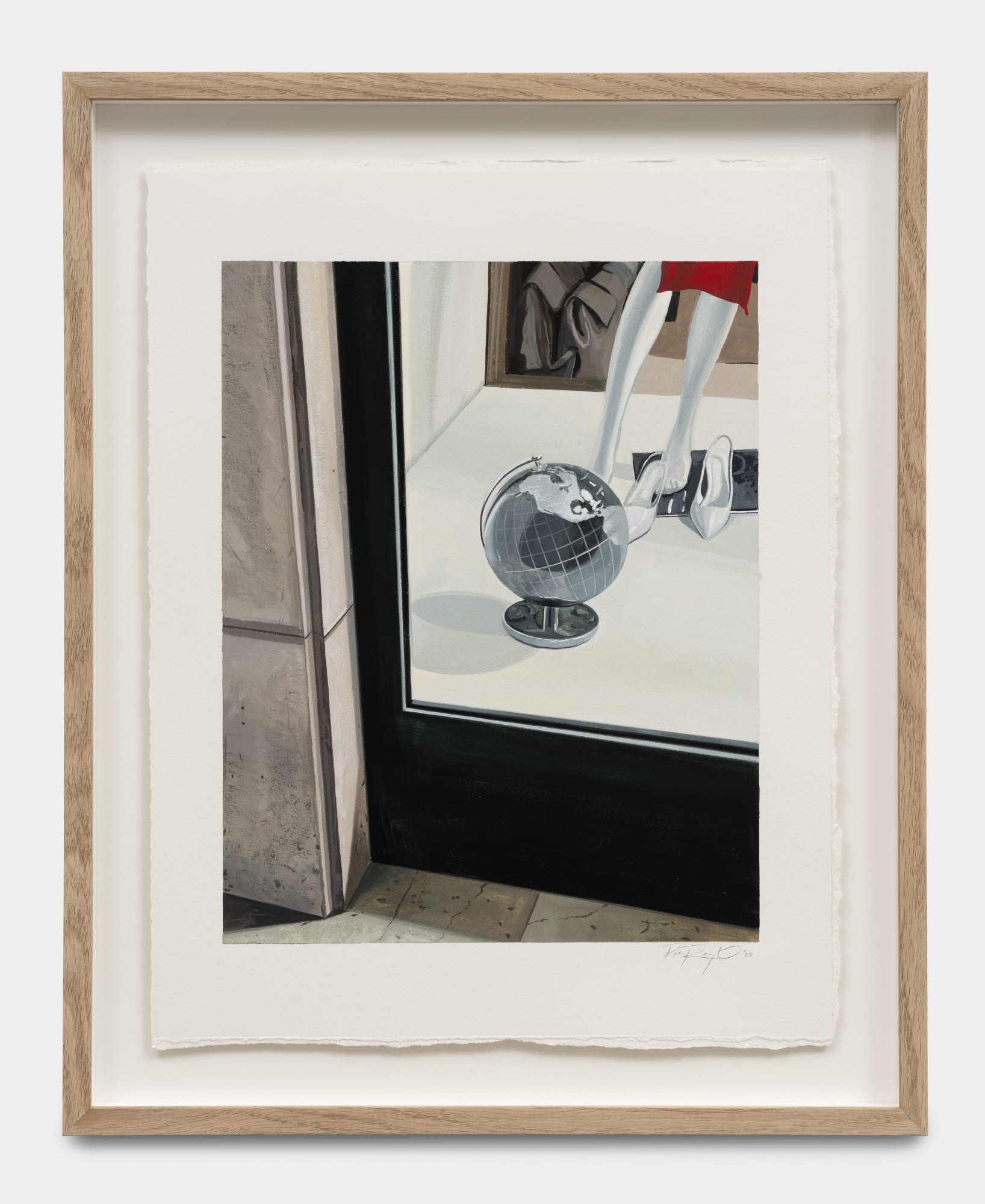 Paul Rouphail Globe, 2023 Gouache and pencil on paper 53 x 42.7 cm. (framed) 21 x 17 in. (framed)