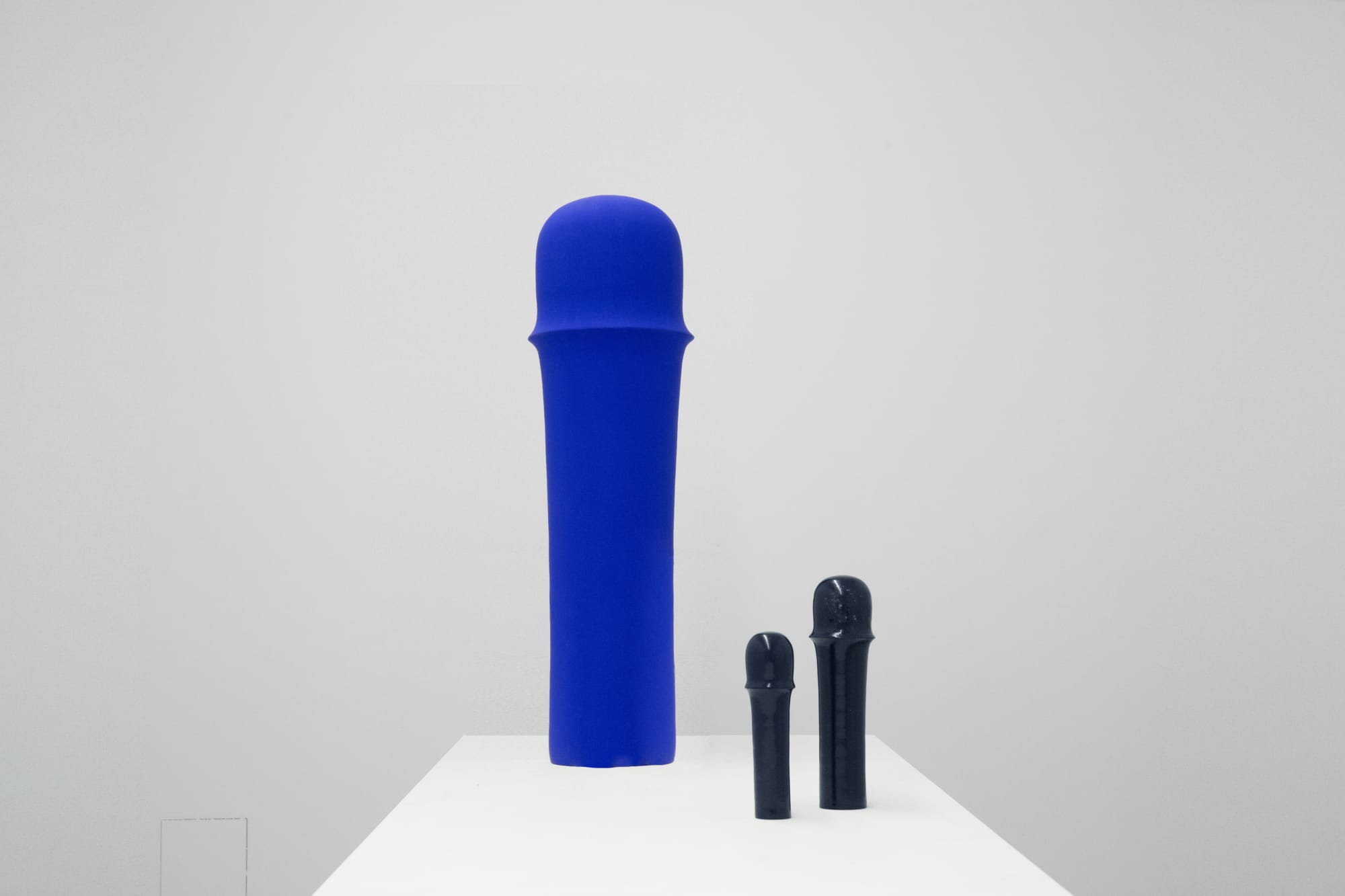 MarieVic TOTEM, 2023 Ceramic Matt Blue: height 100 cm. height 39 ½ in. Glossy Navy: height 35 cm. height 14 in. Glossy Navy: height 25 cm. height 10 in.