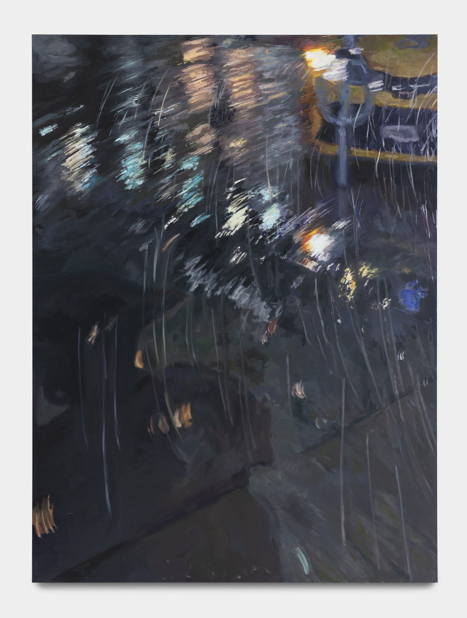 Nick Farhi Street Gutters and It's Juices Under My Toes, 2024 Oil, pastel, enamel on aluminium 81 x 60 cm. 32 x 23 ½ in.