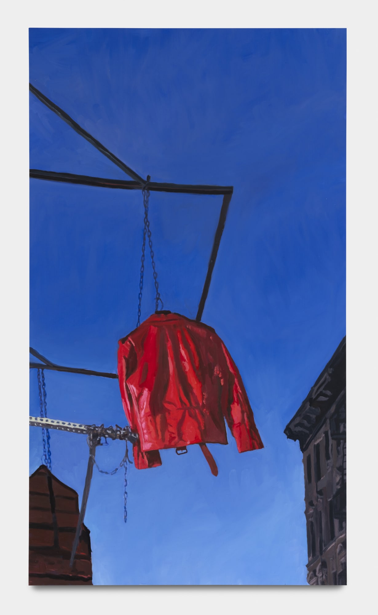Nick Farhi The Apples of Orchard St. (My Friend Lile’s Coat), 2024 Oil, pastel, enamel on aluminium 92 x 51 cm. 36 x 20 in.