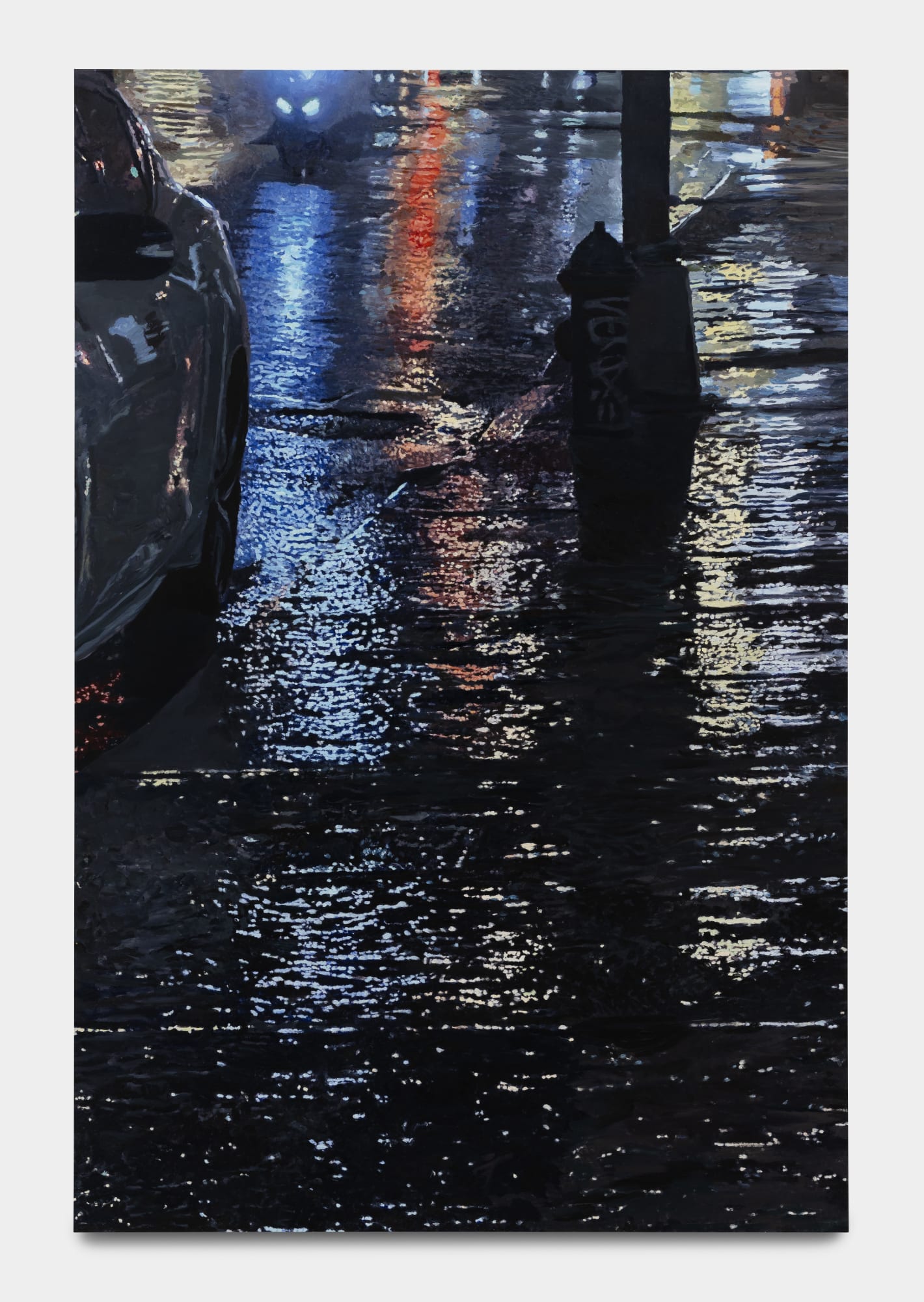 Nick Farhi Ville Lunaire (Electric Relaxation), 2024 Oil, pastel, enamel on aluminium 120 x 80 cm. 47 x 31 ½ in.