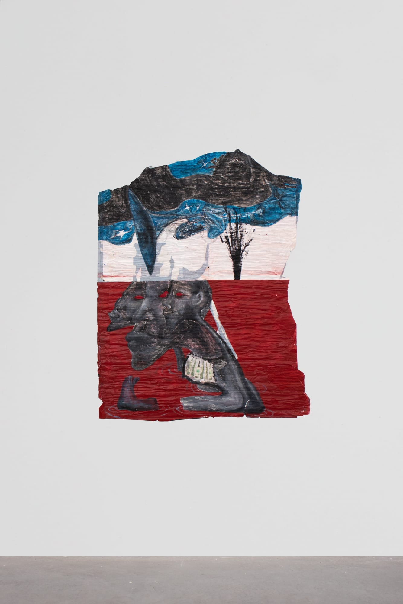 Pharaoh Kakudji Petropolis, 2023 Mixed media on paper 136 x 105 cm. 53.5 x 41.3 in.